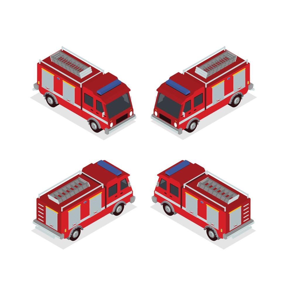 Isometric Fire Truck vector