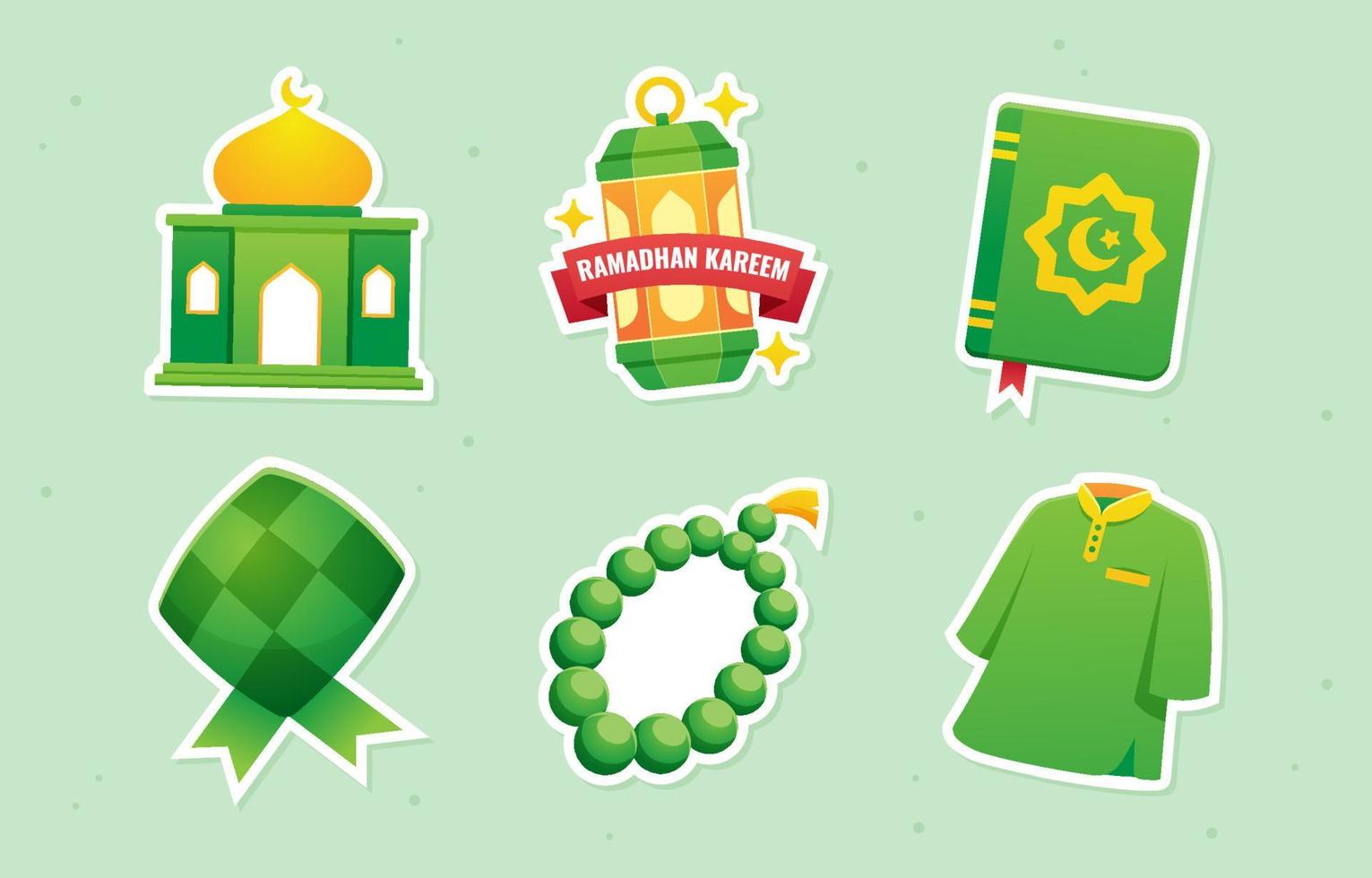 Ramadan Kareem Gradient Sticker Set vector