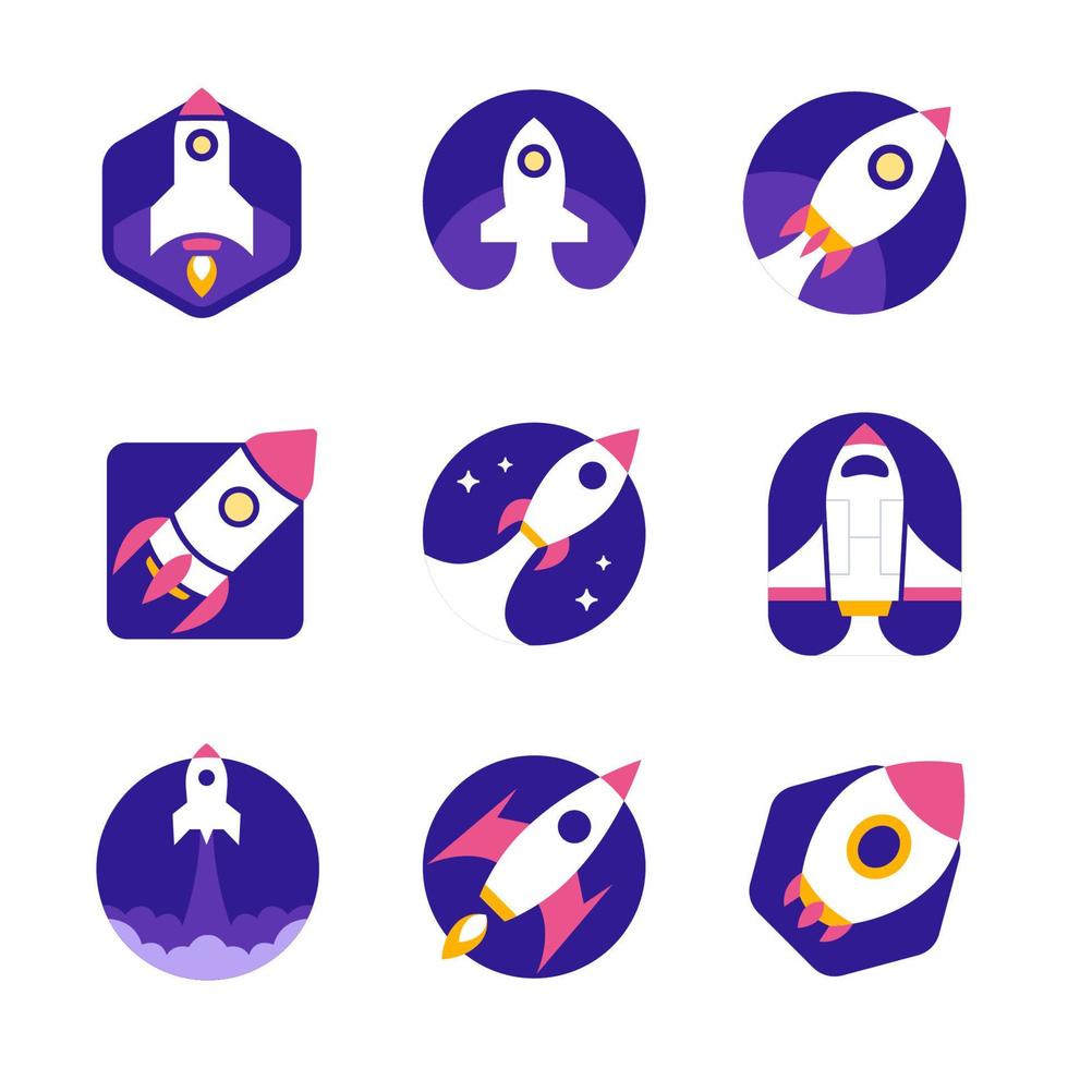 Rocket Logo Elements for Startup Business vector