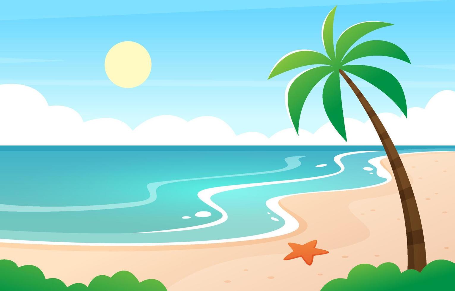 fondo de paisaje de playa de verano vector