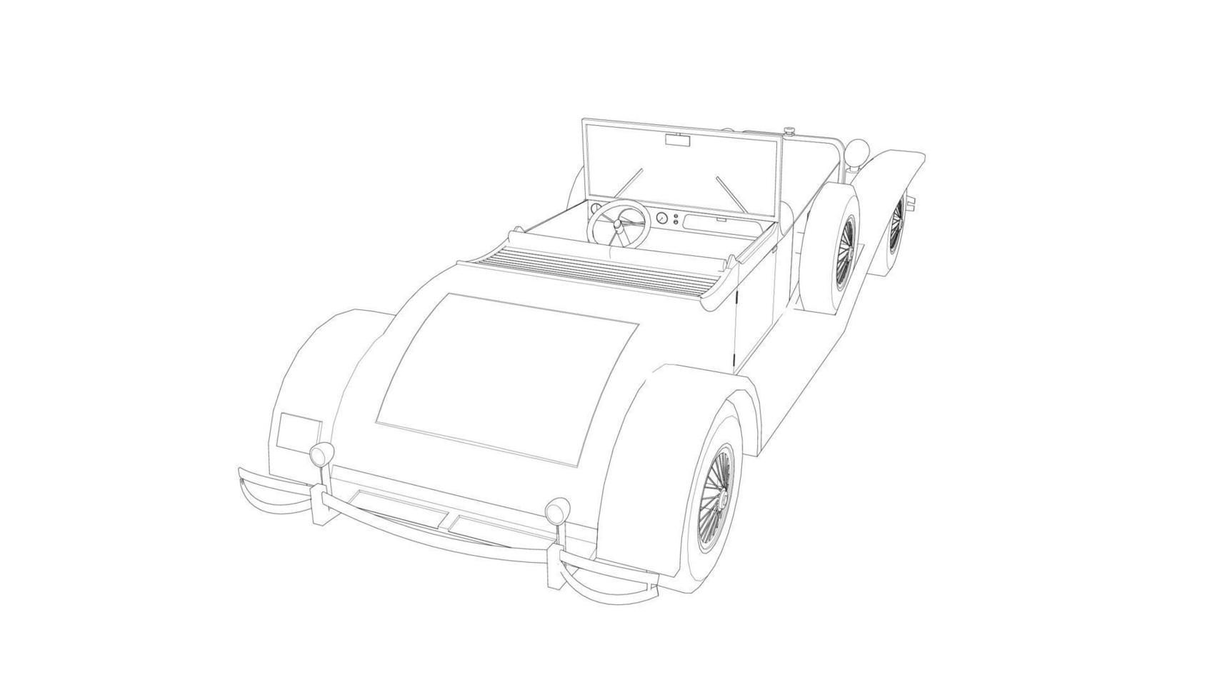 Vintage car design line art vector