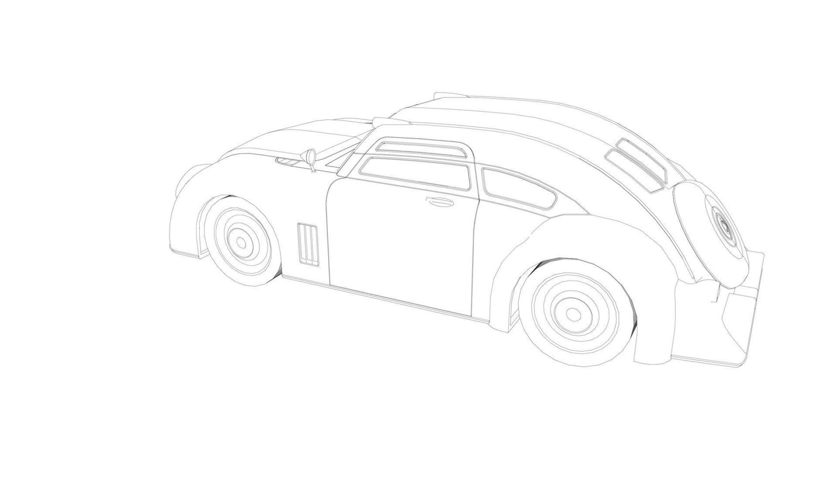 Old car design line art vector