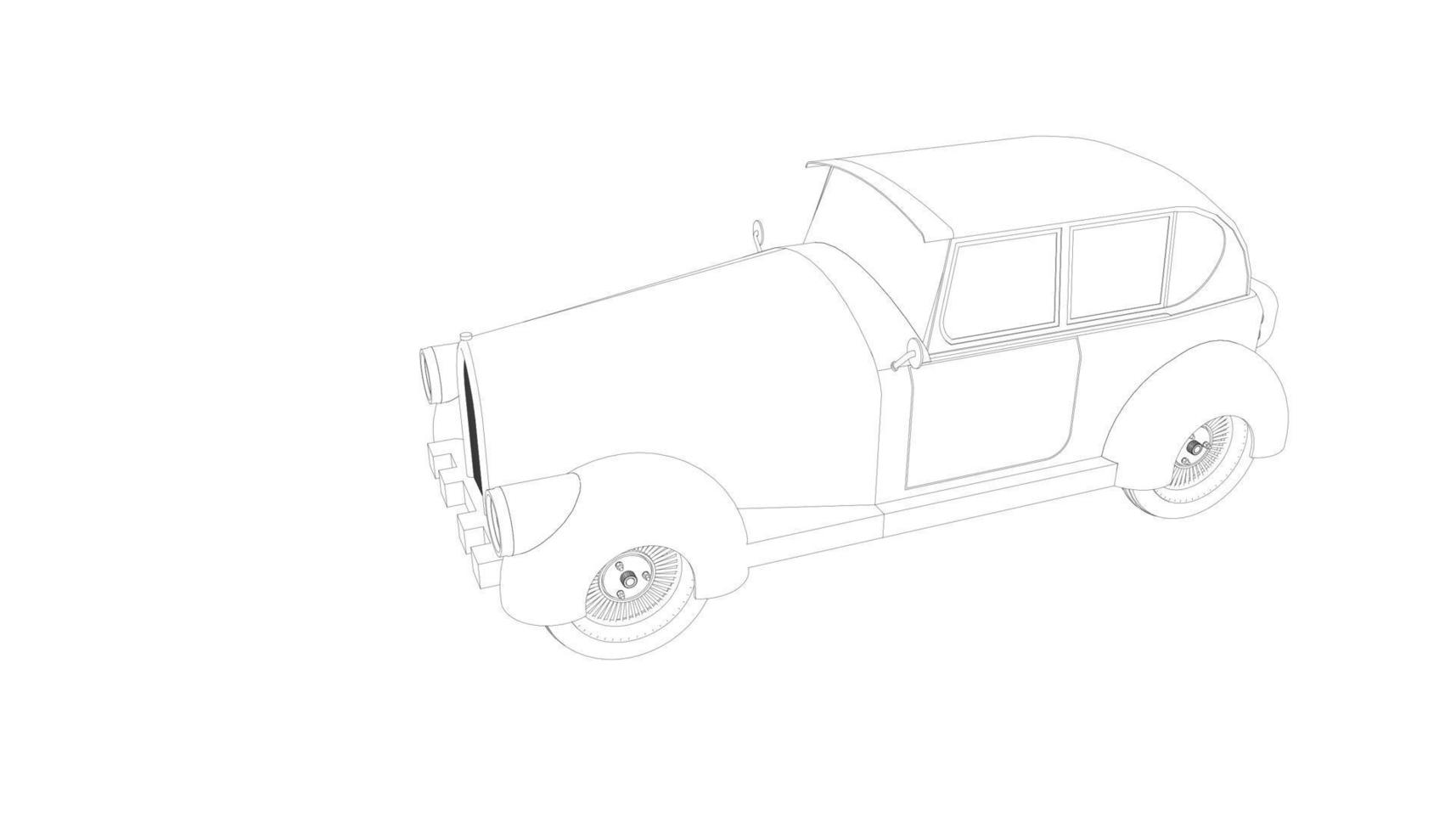 Vintage car design line art vector