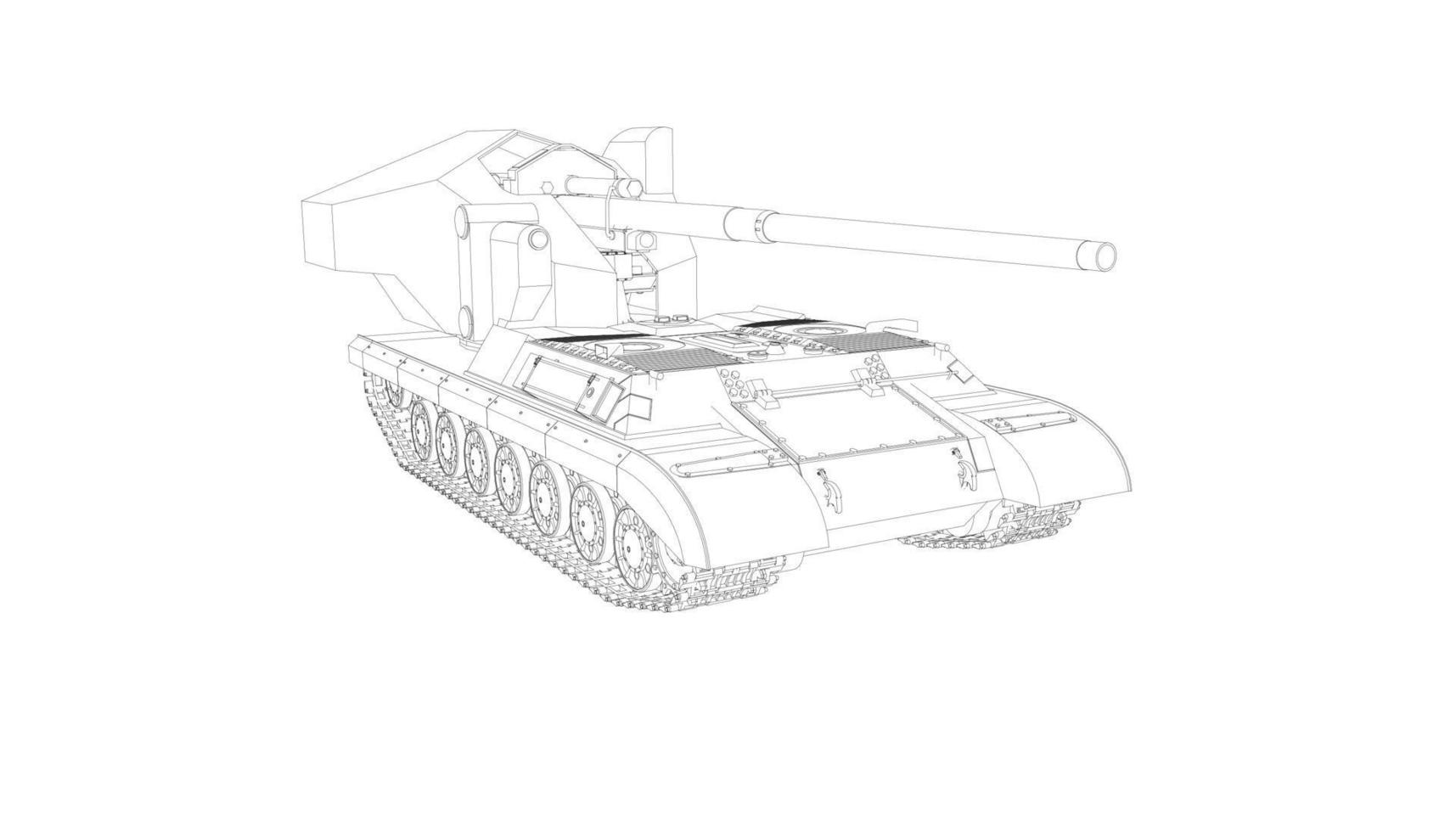 line art of military tanks vector