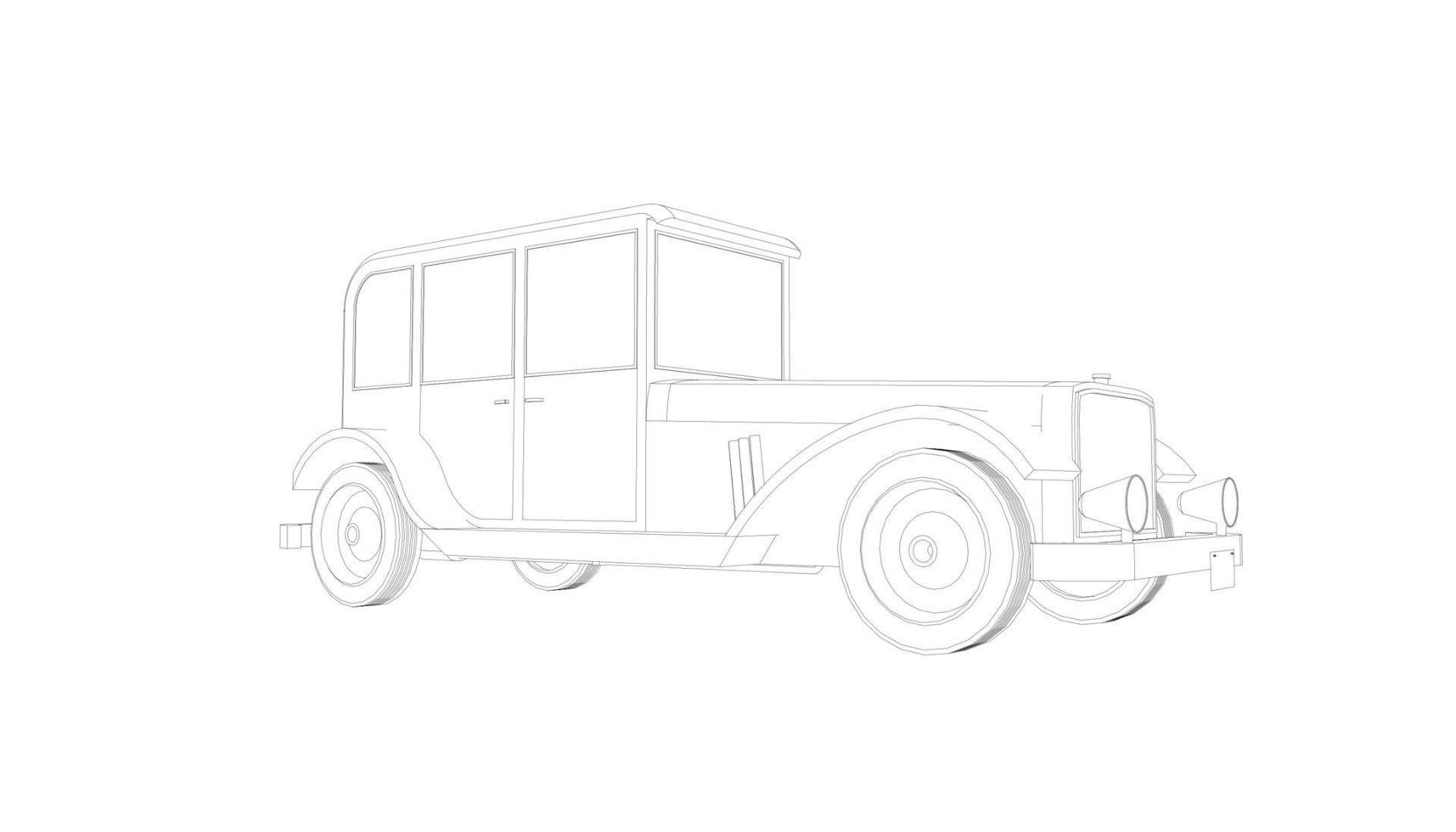 classic car design line art vector