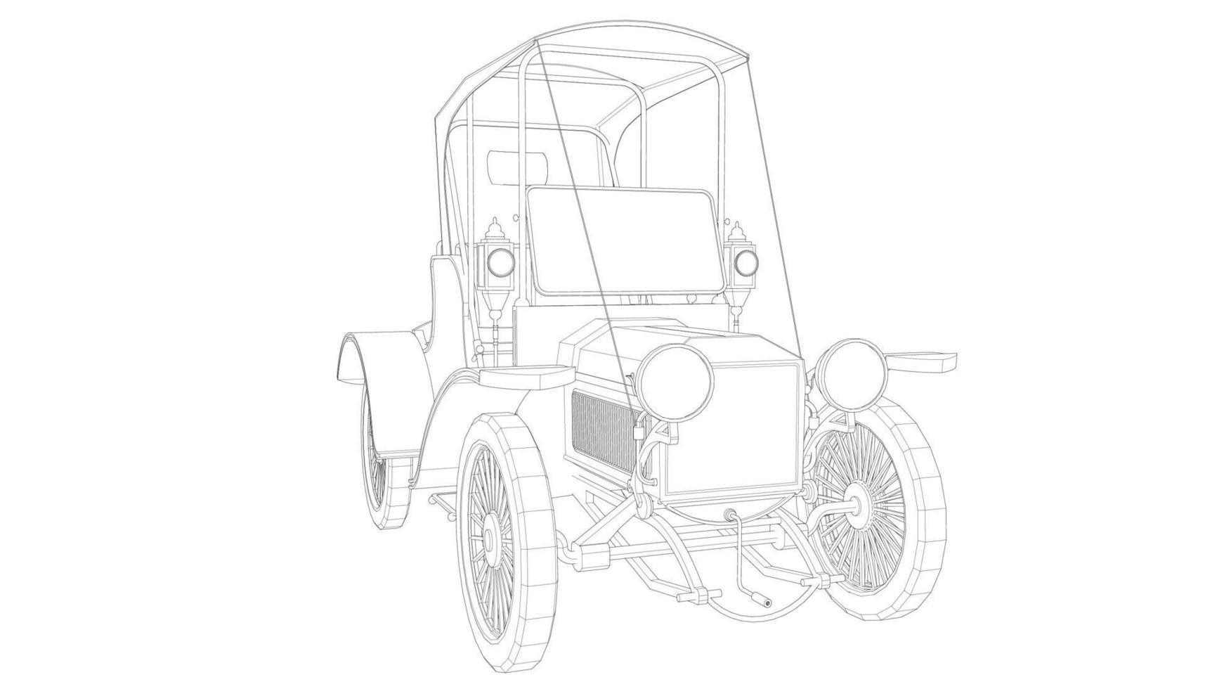 Old car design line art vector