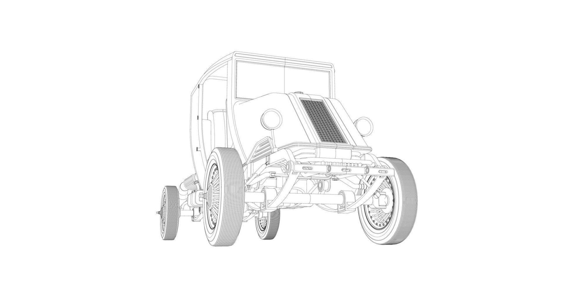 arte lineal de diseño de autos antiguos vector