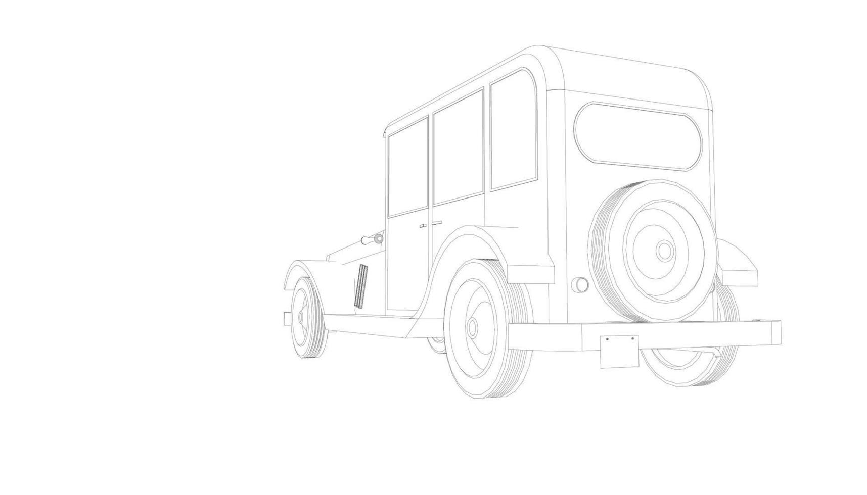 classic car design line art vector