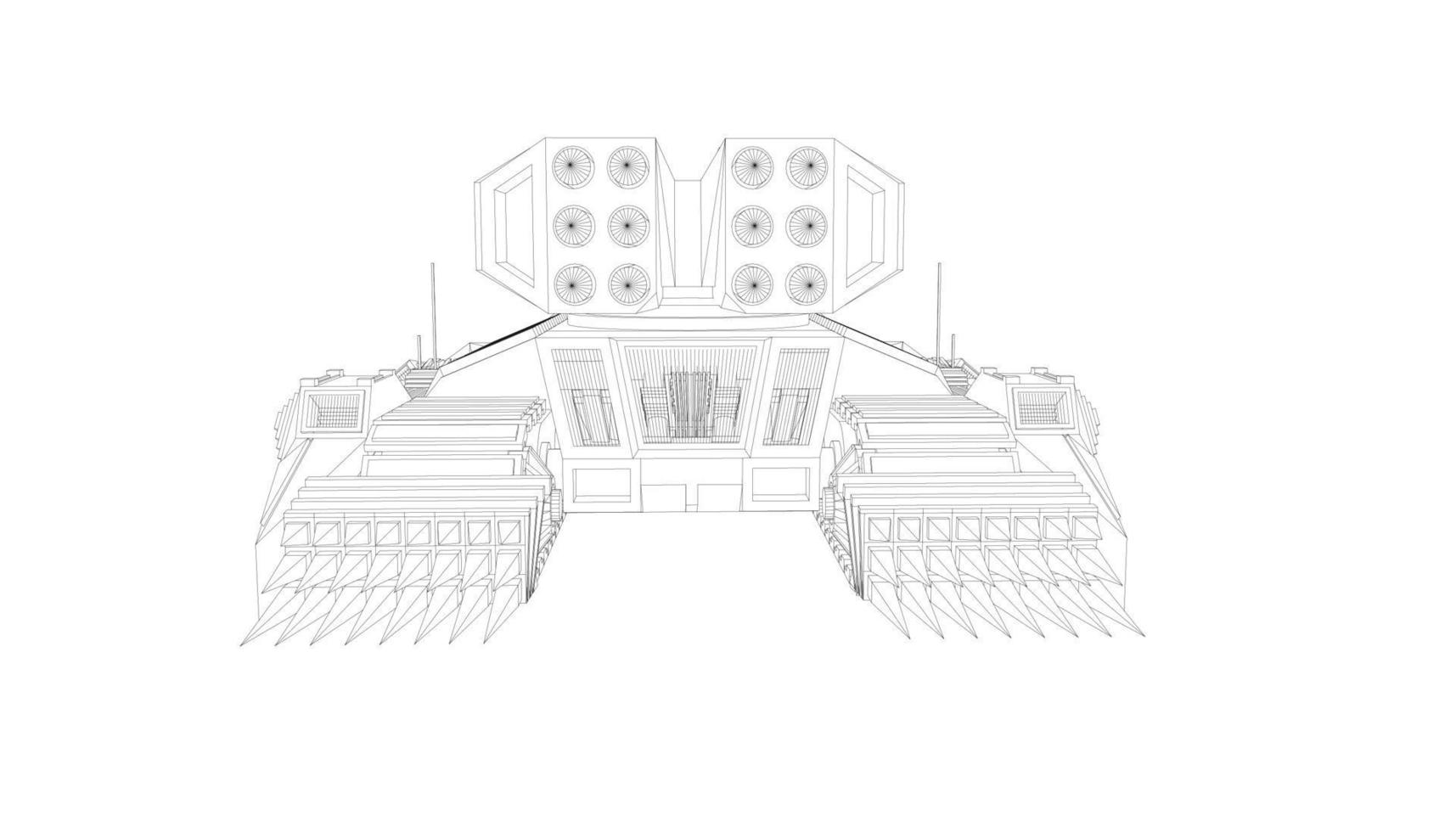 arte lineal de tanques militares vector