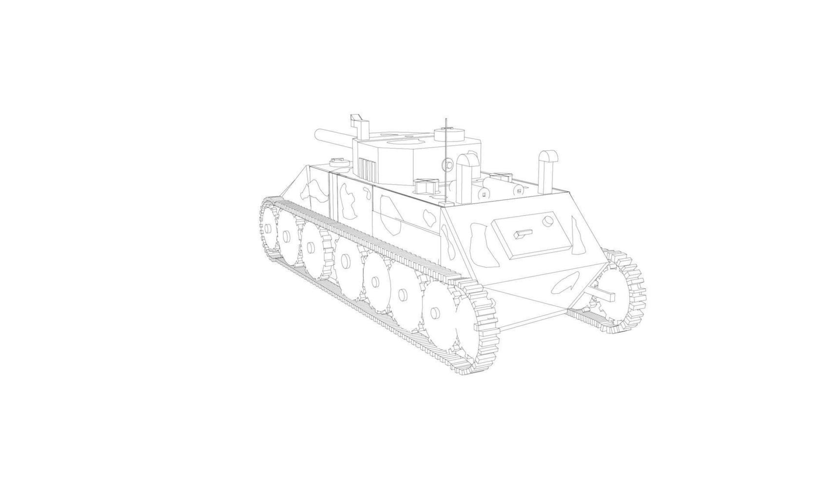 arte lineal de tanques militares vector