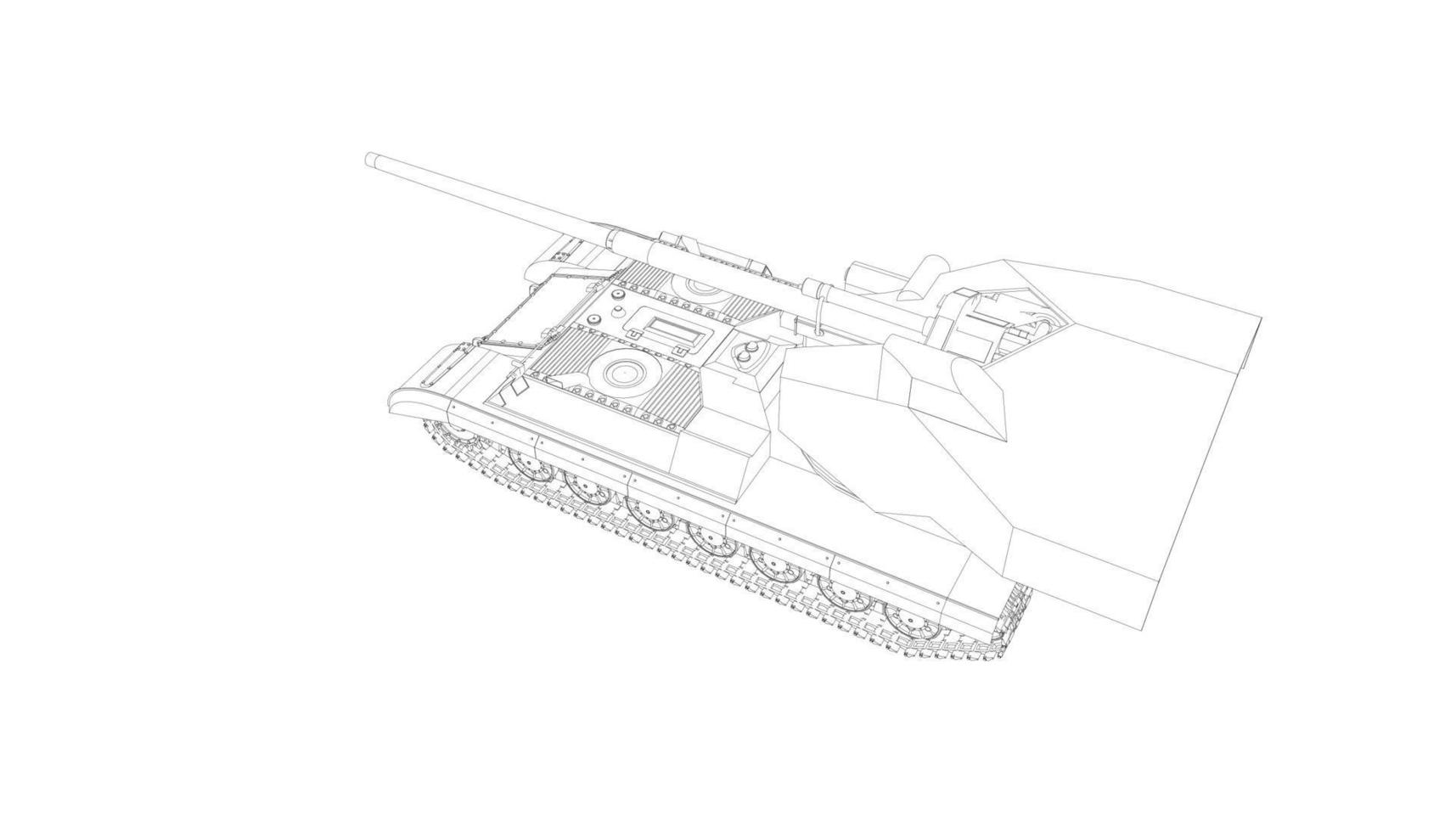 arte lineal de tanques militares vector