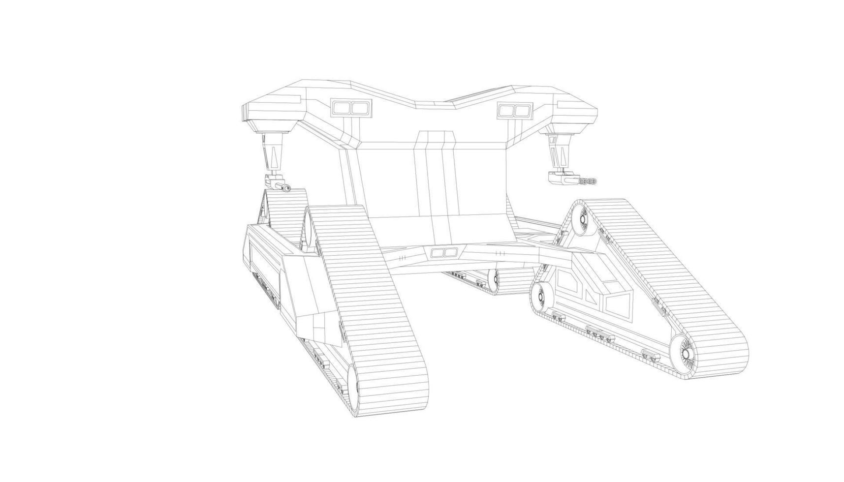 arte lineal del tanque de asalto vector