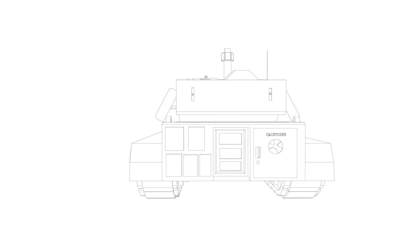 line art of destroyer tank vector