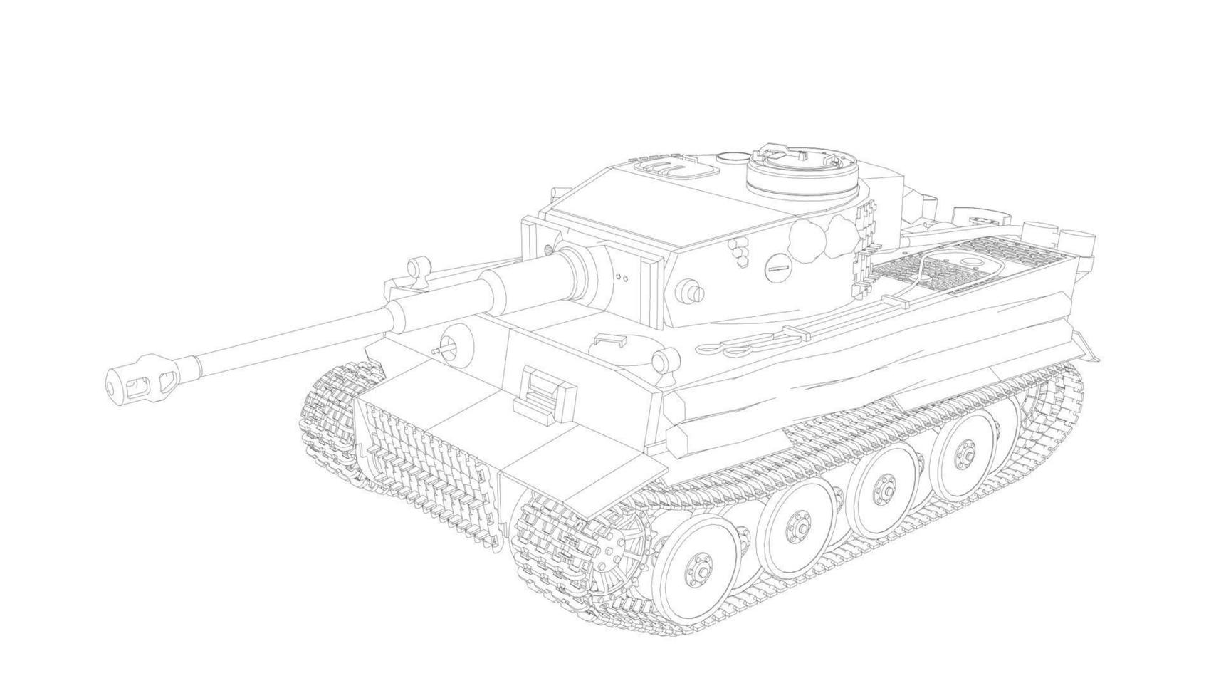 arte lineal de tanques militares vector