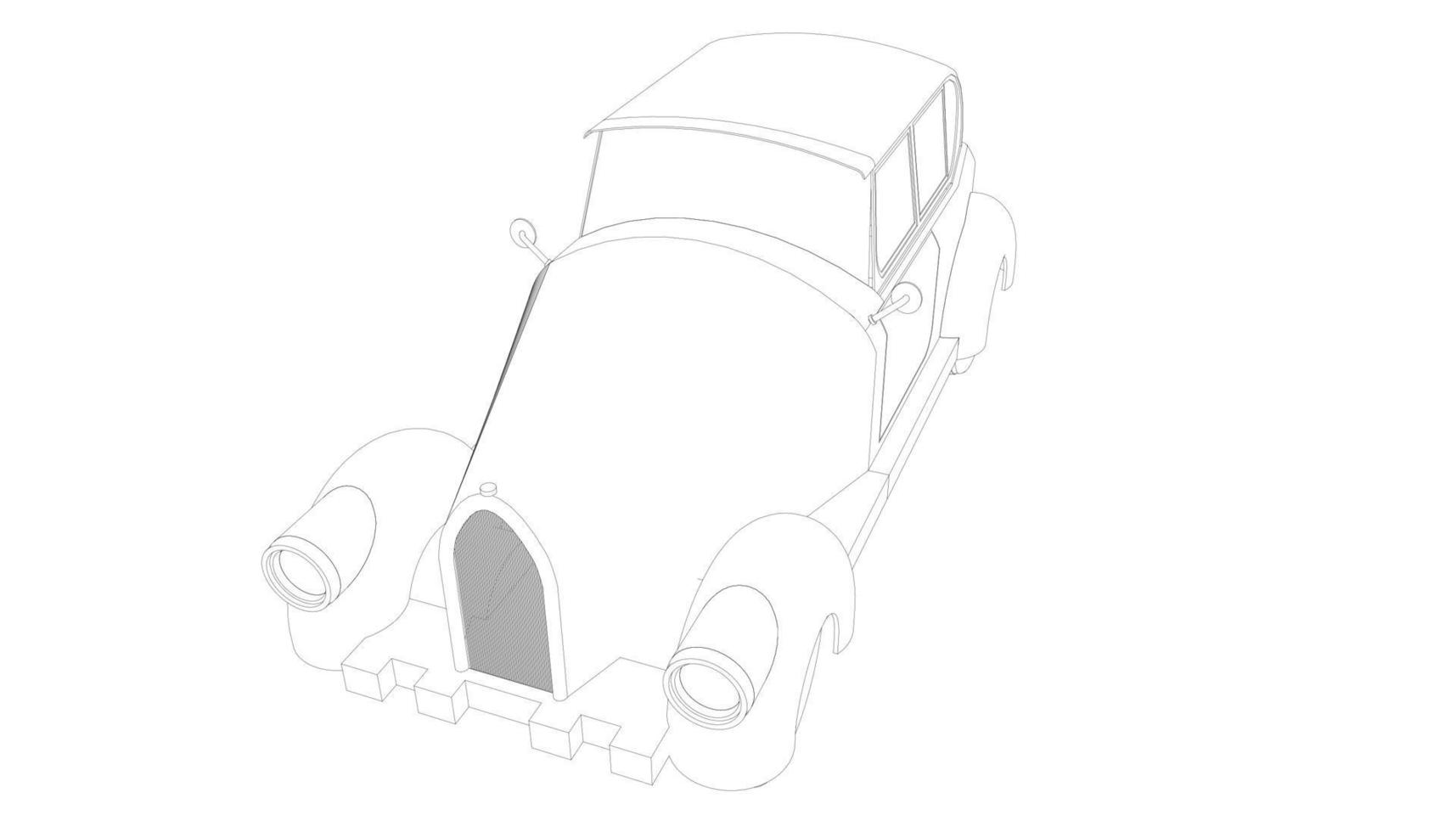 Vintage car design line art vector