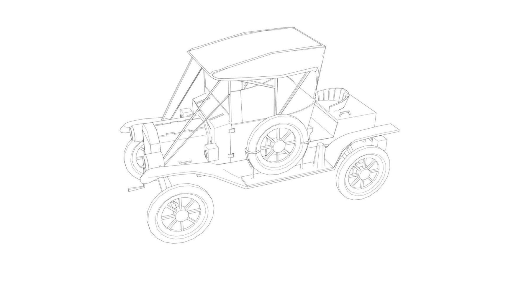 arte lineal de diseño de autos clásicos vector