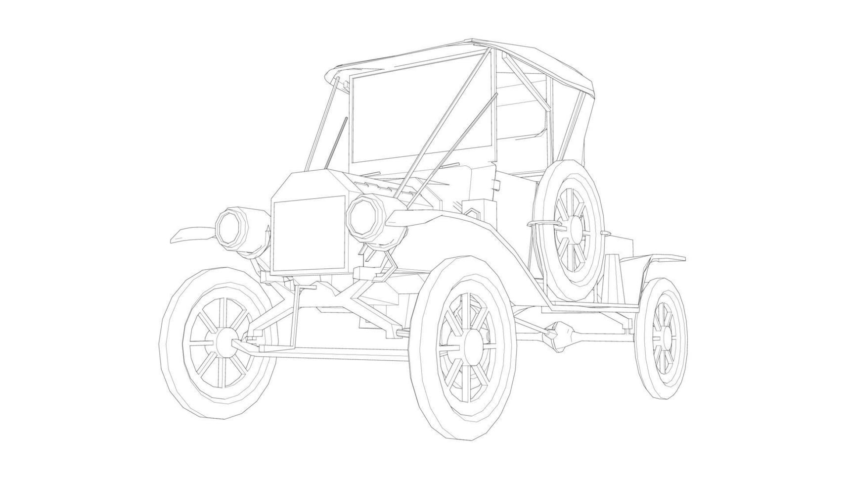 classic car design line art vector