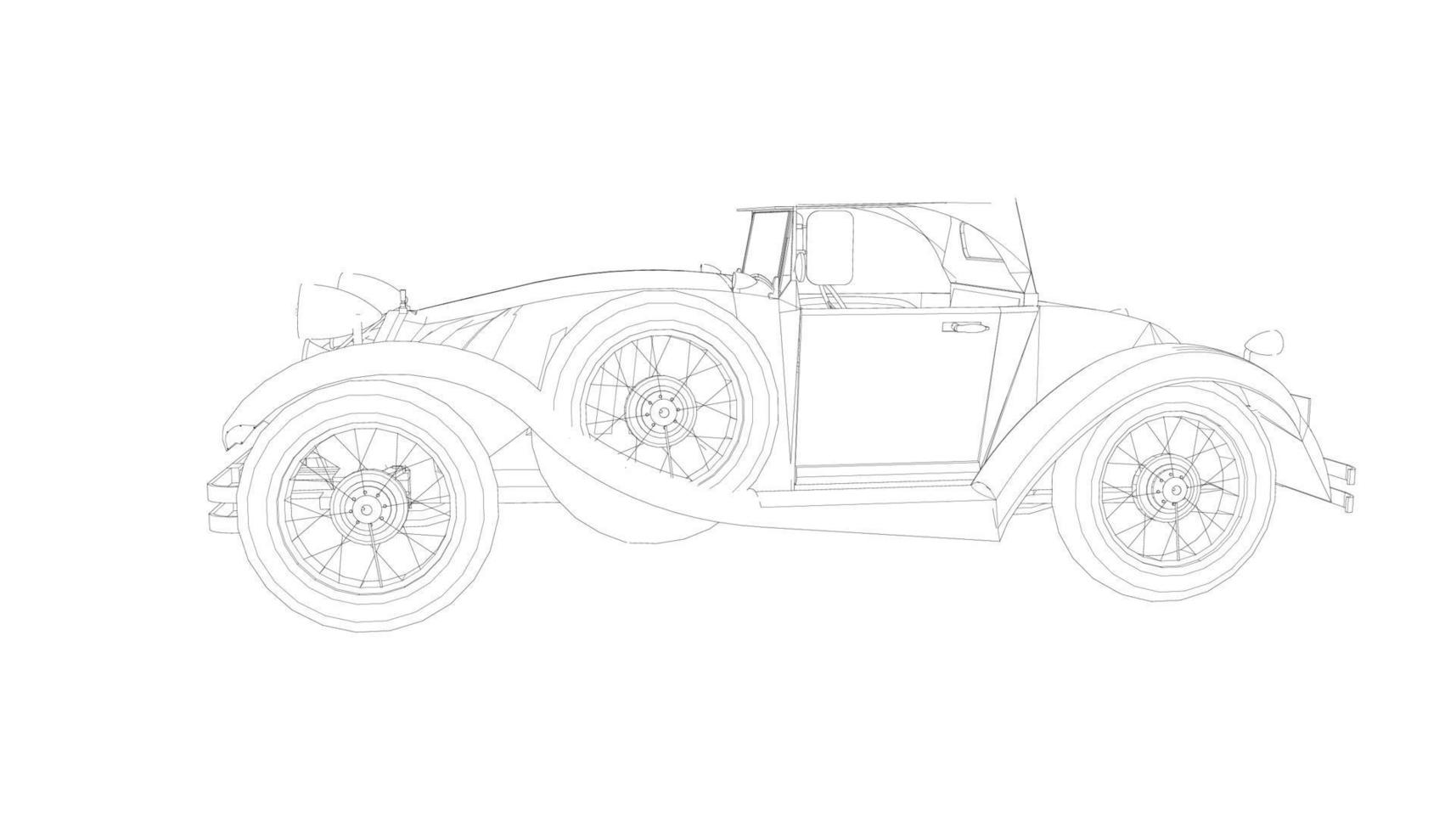 classic car design line art vector