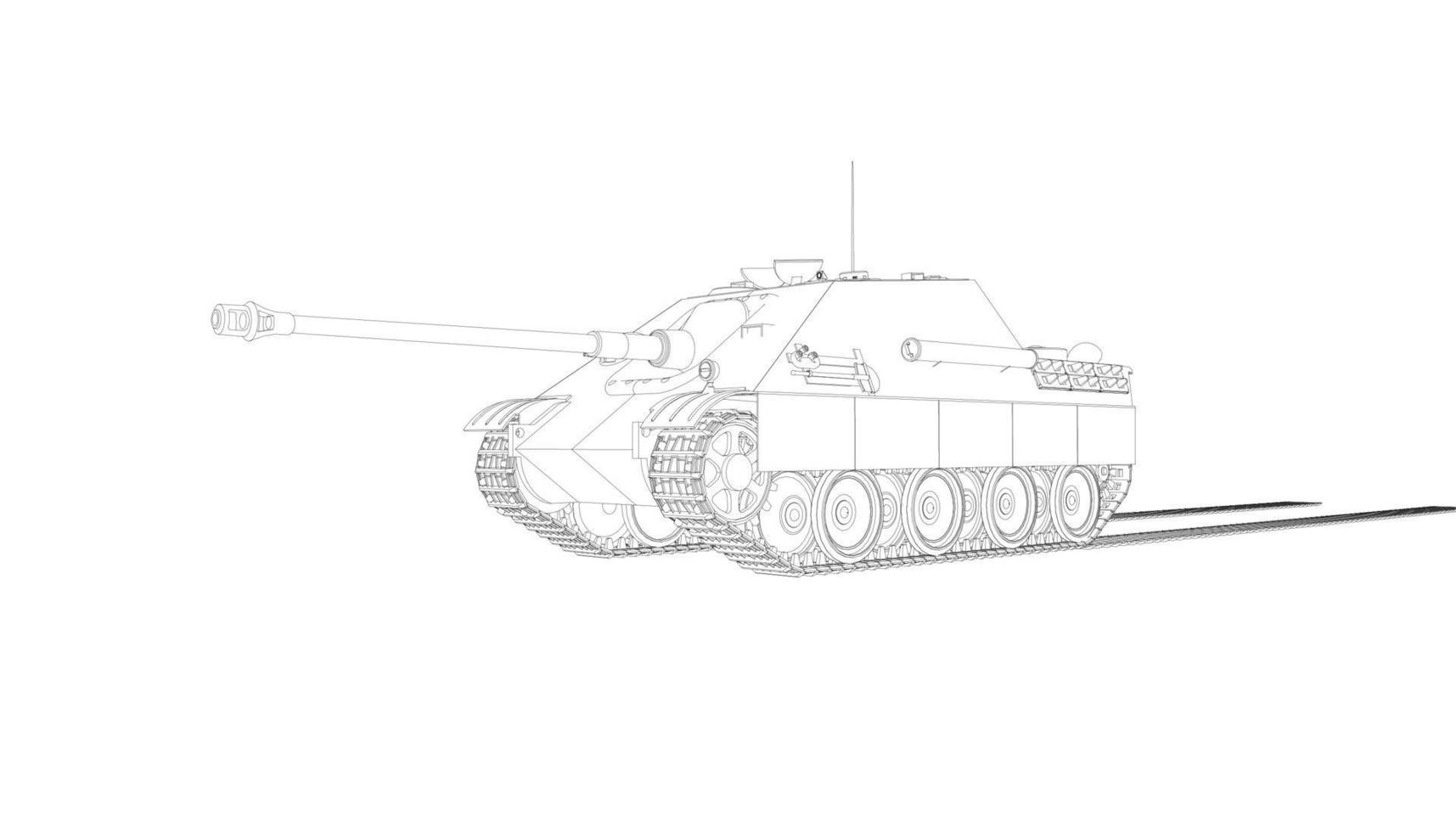 arte lineal de tanques militares vector