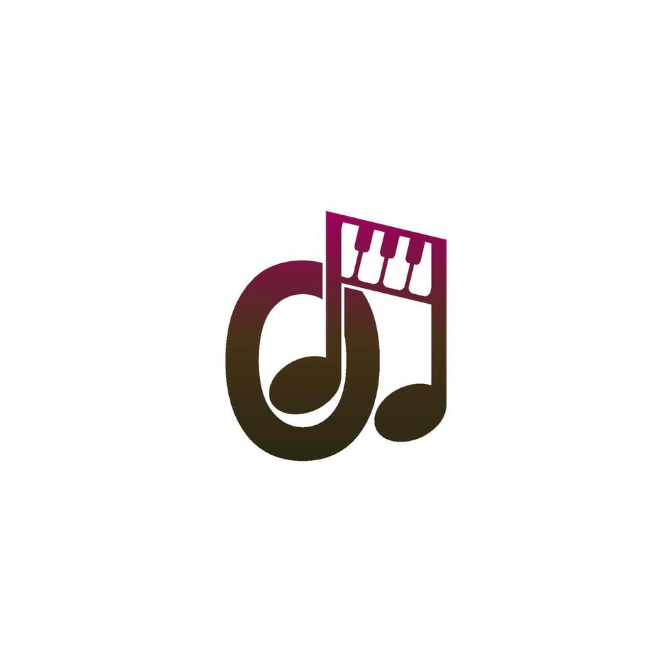 icono de logotipo de letra o con plantilla de símbolo de diseño de nota musical vector