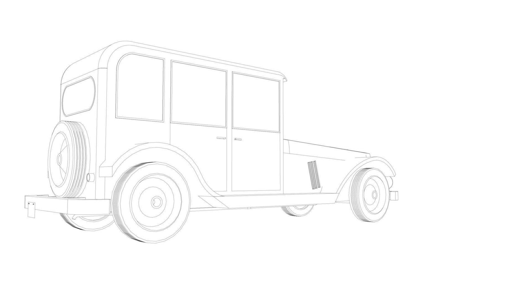 arte lineal de diseño de autos clásicos vector