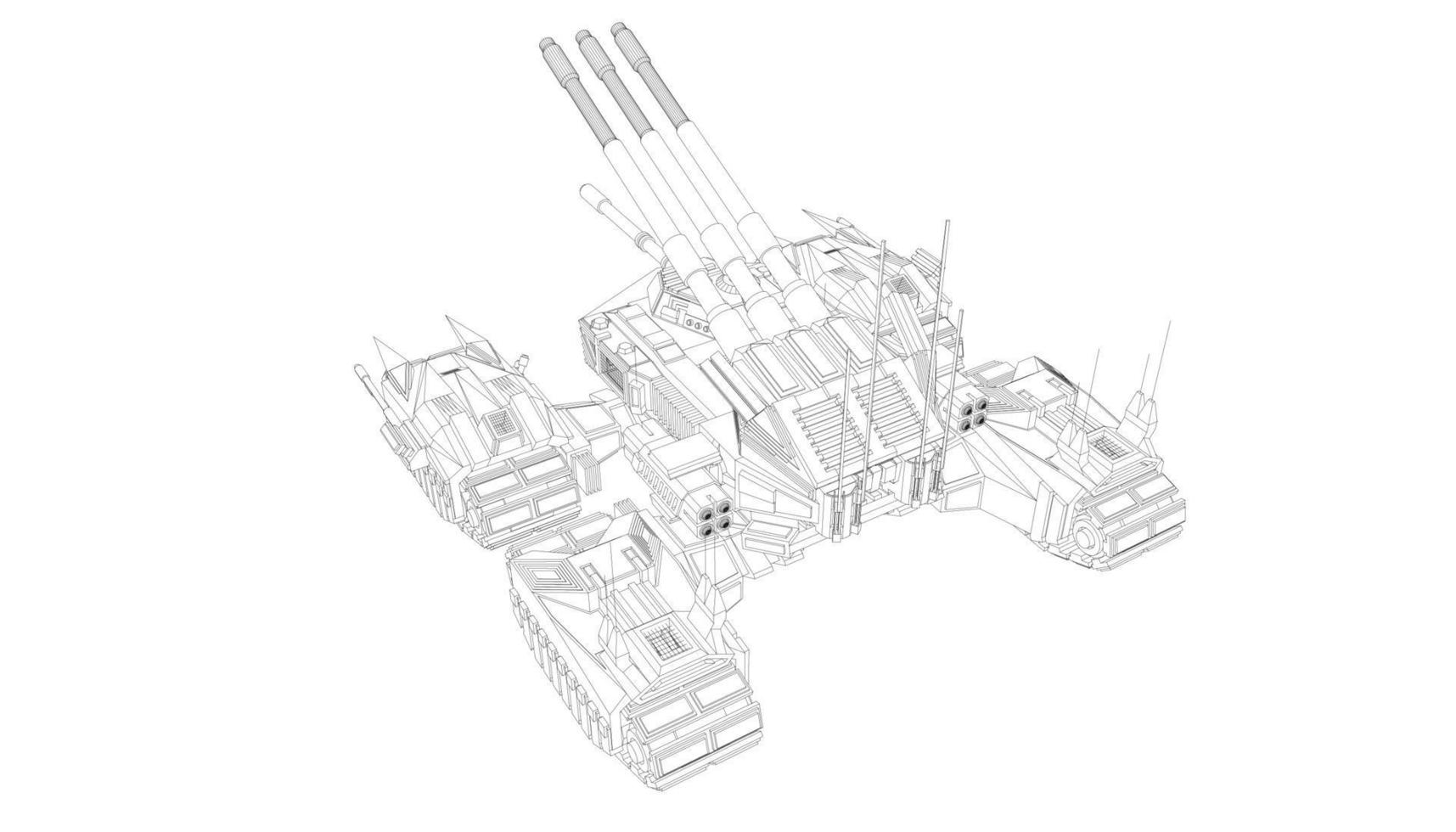 line art of military tanks vector