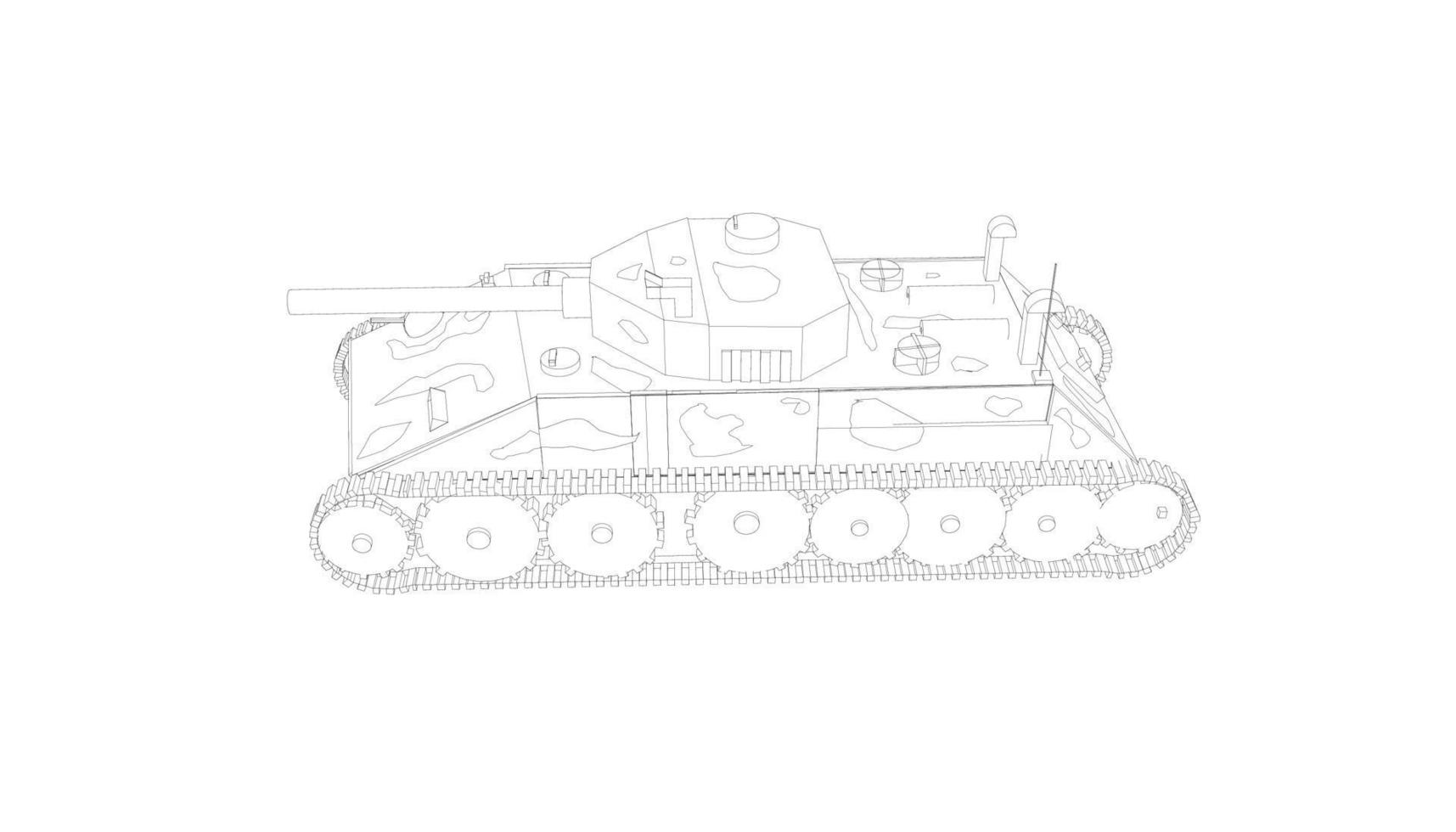 arte lineal de tanques militares vector