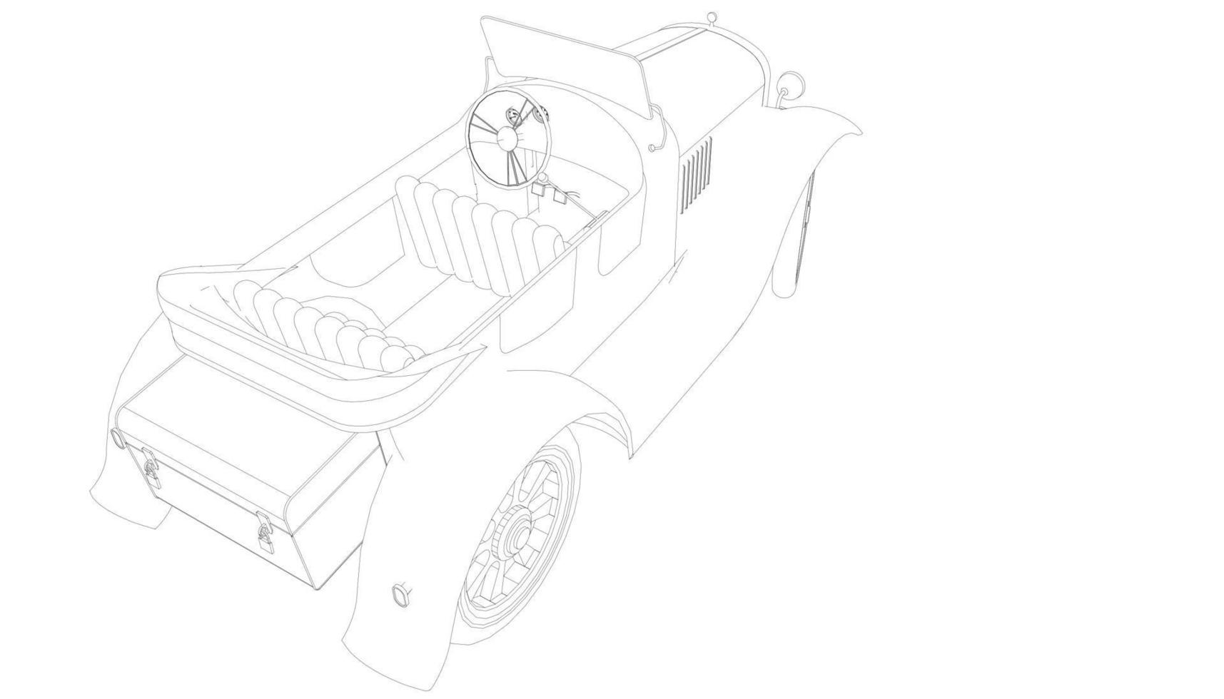 Vintage car design line art vector