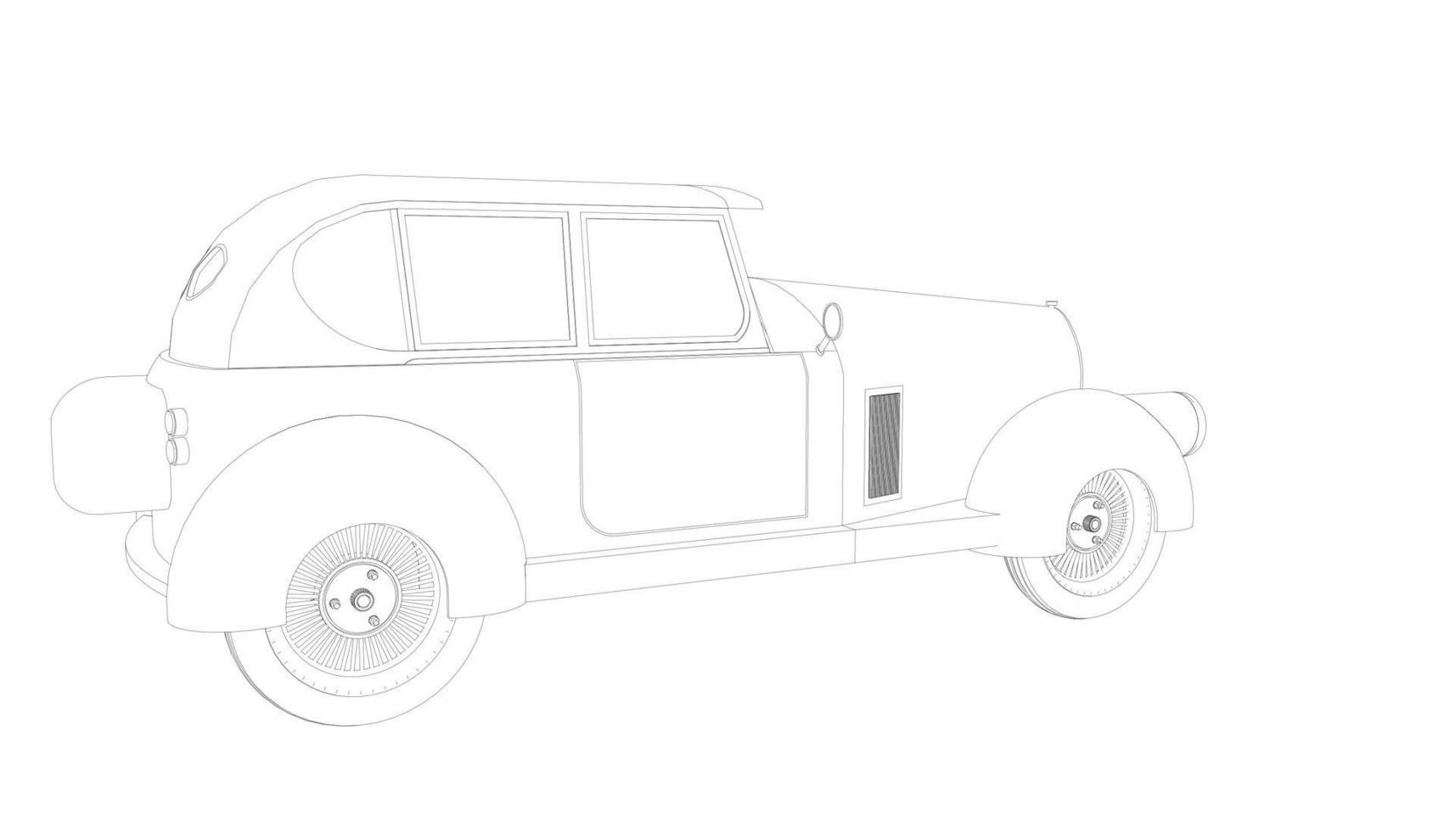 Vintage car design line art vector