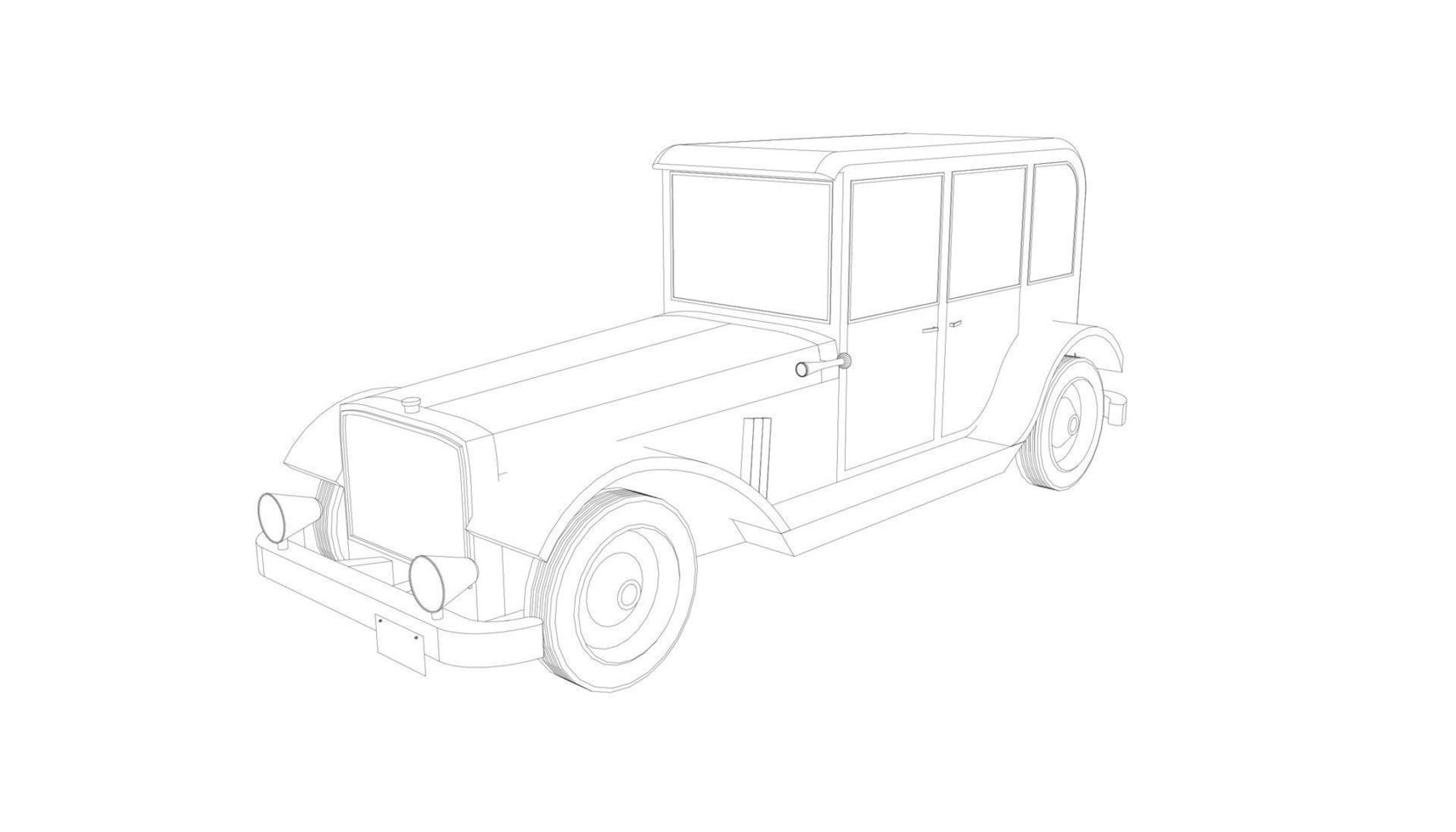 classic car design line art vector