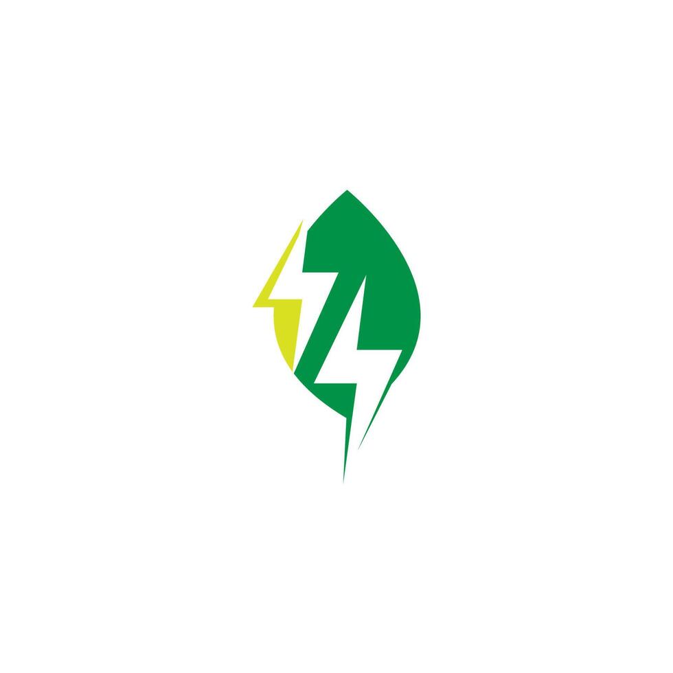 Power symbol lightning icon logo design vector