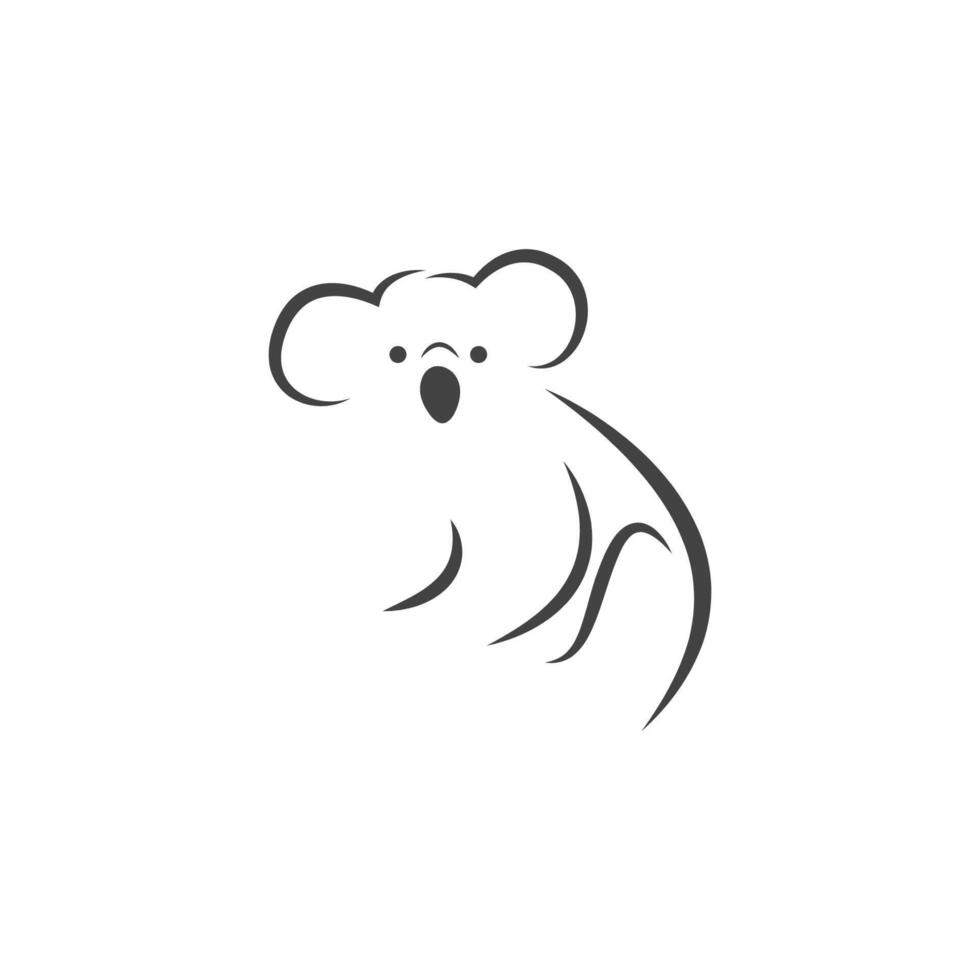 vector de ilustración de diseño de icono de logotipo de koala