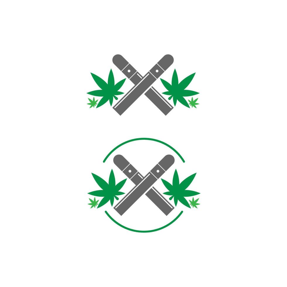 Cannabis leaf logo design vector template