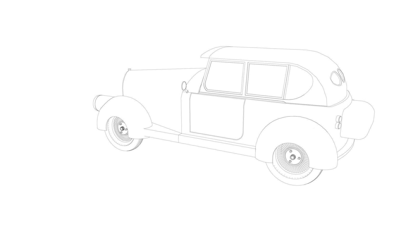 Vintage car design line art vector