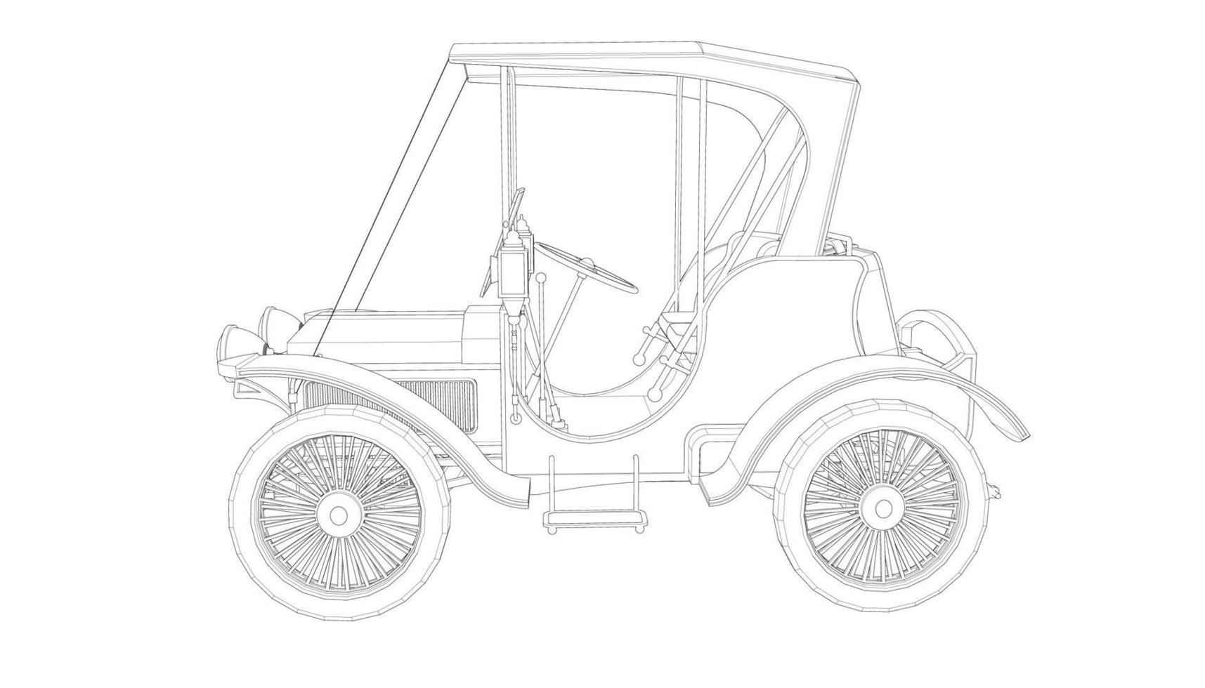 arte lineal de diseño de autos antiguos vector