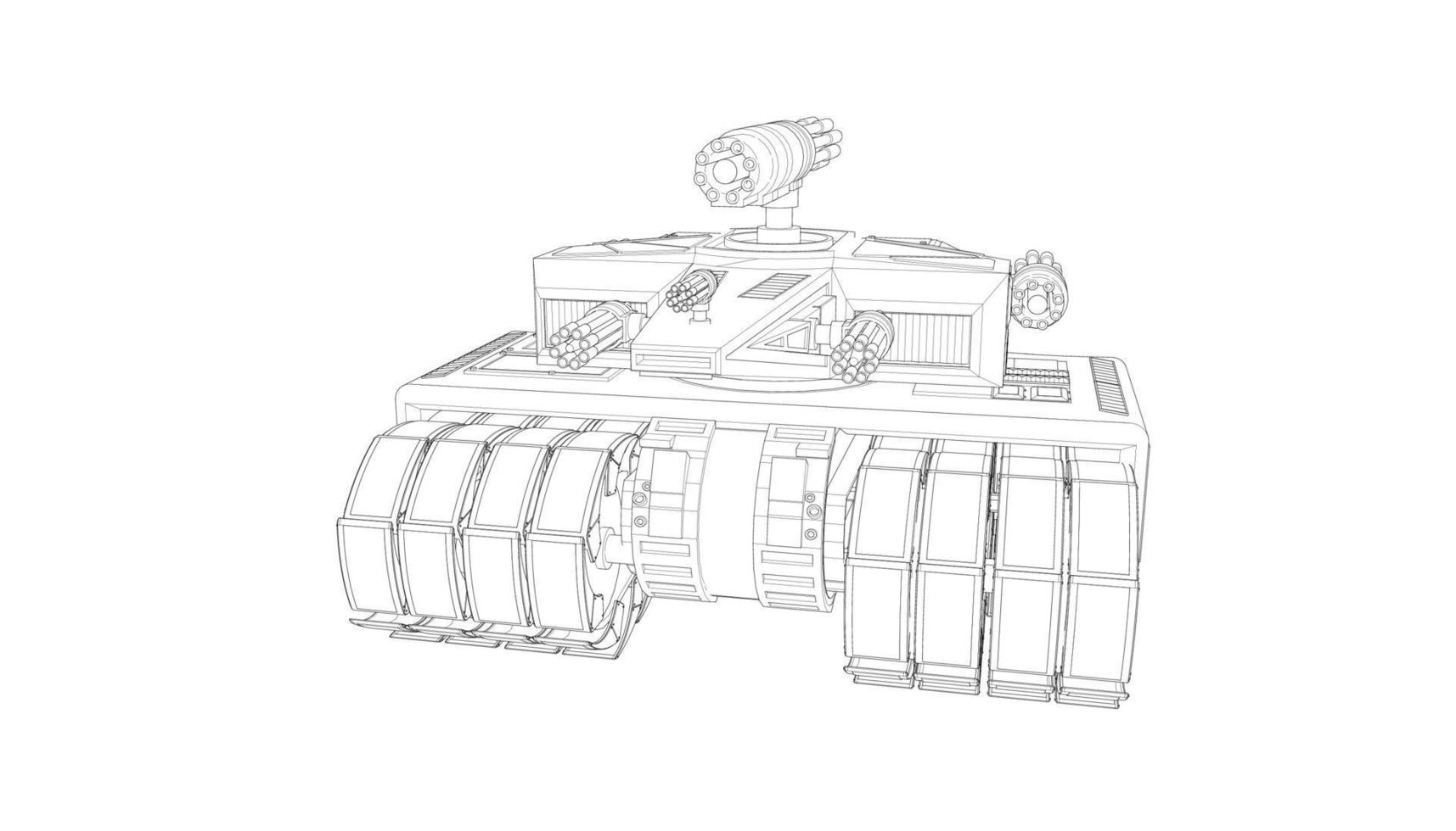 arte lineal de tanques militares vector