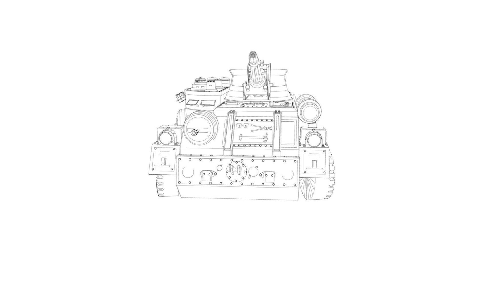 arte lineal de tanques militares vector