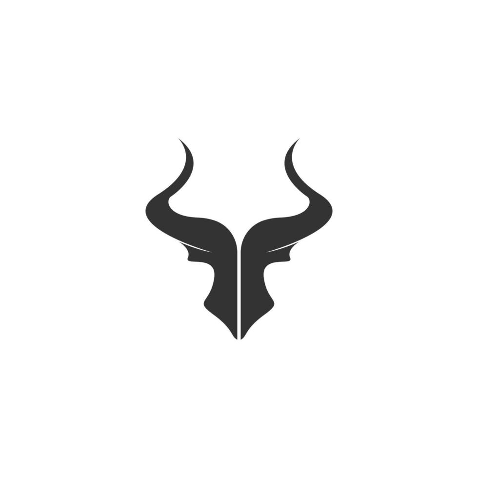 logotipo de icono de toro, vector de diseño de logotipo de icono de cabeza de búfalo