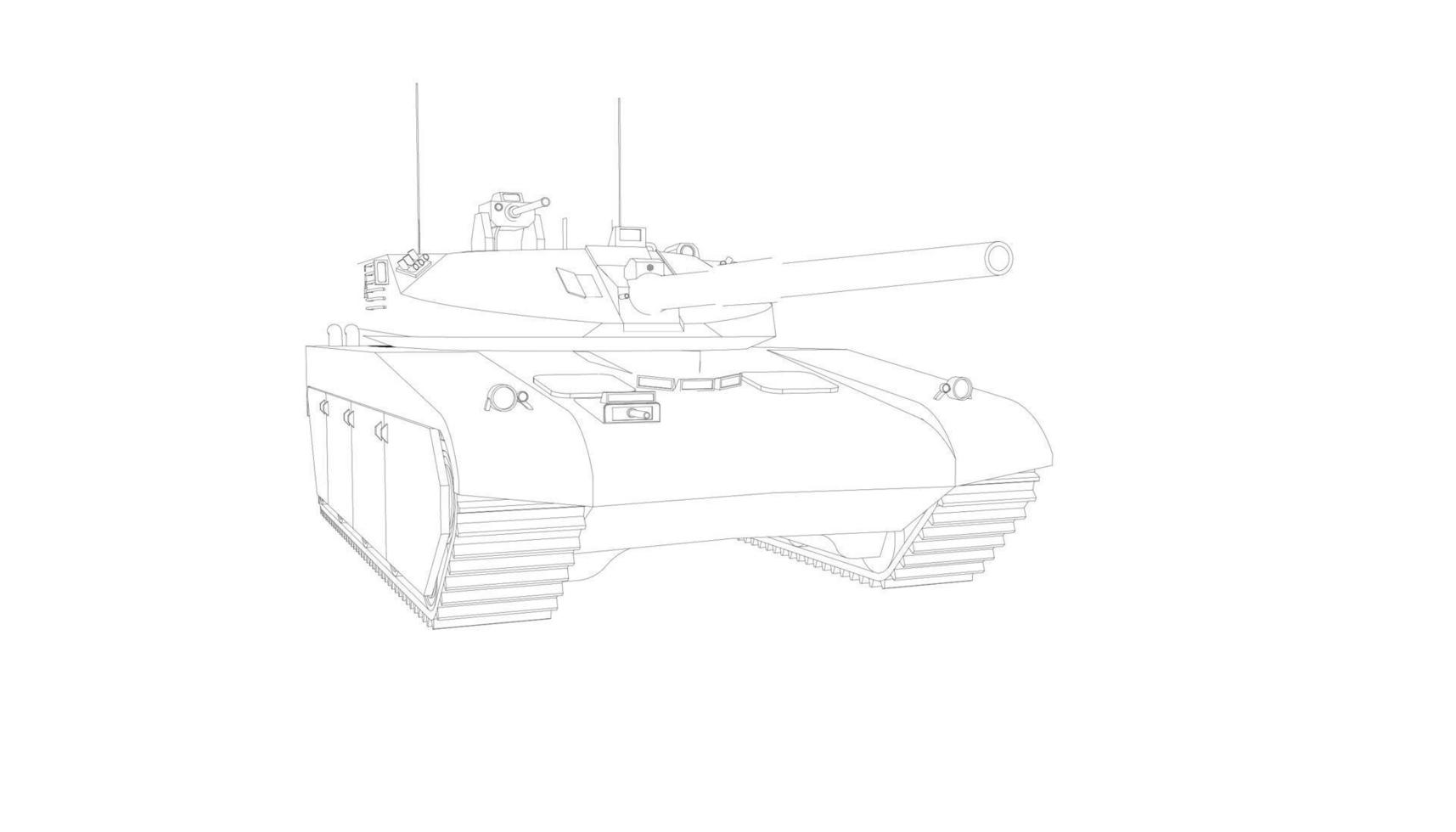 line art of destroyer tank vector