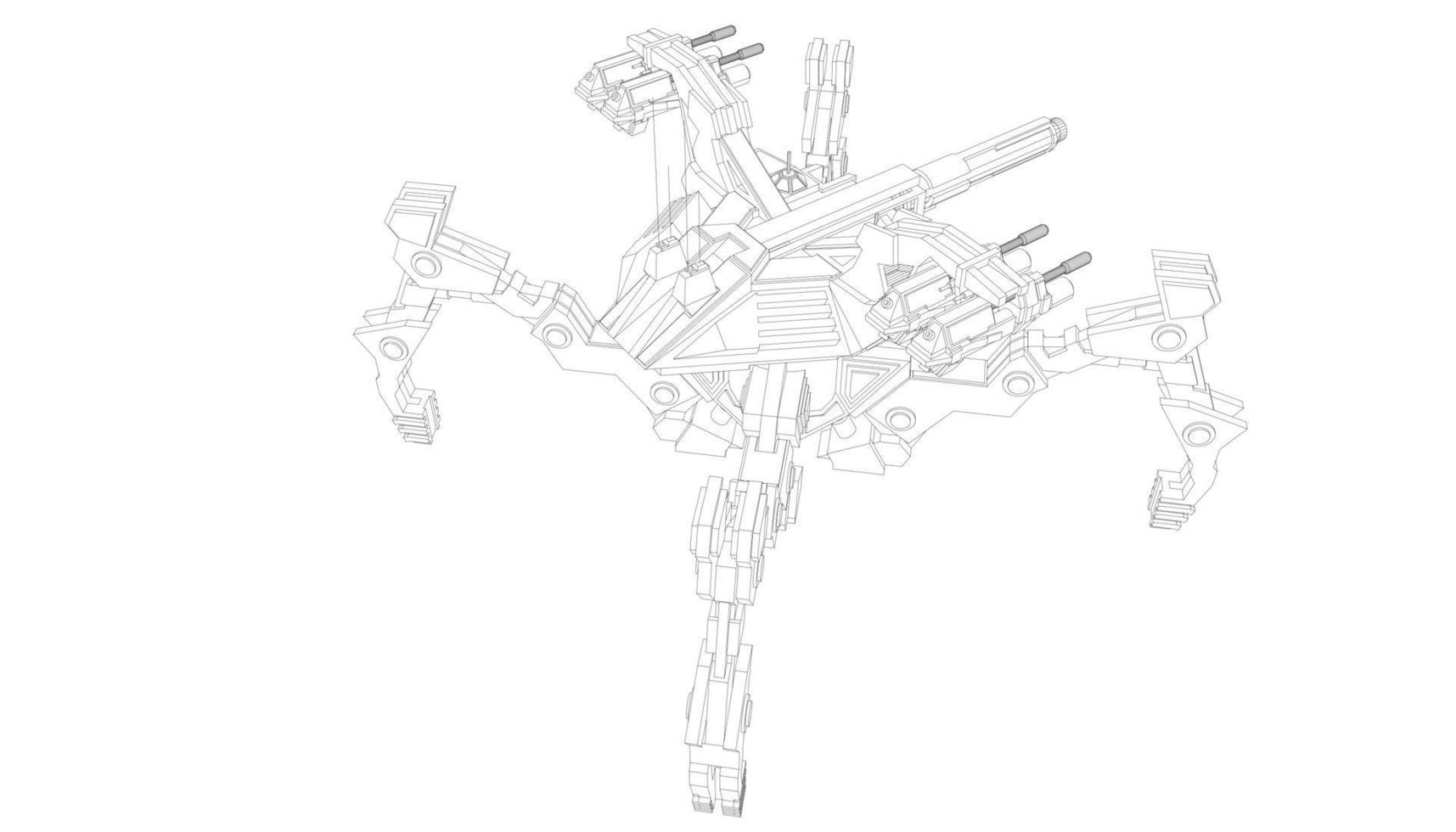 arte lineal del tanque destructor vector