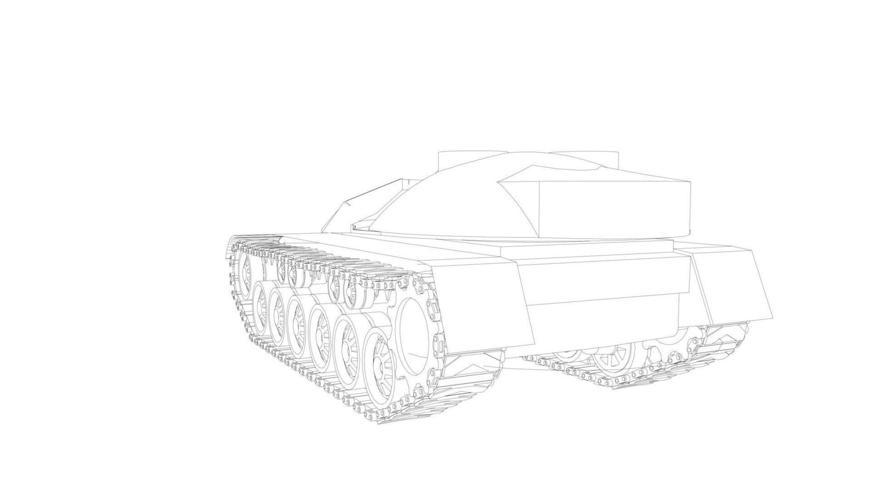 line art of assault tank vector