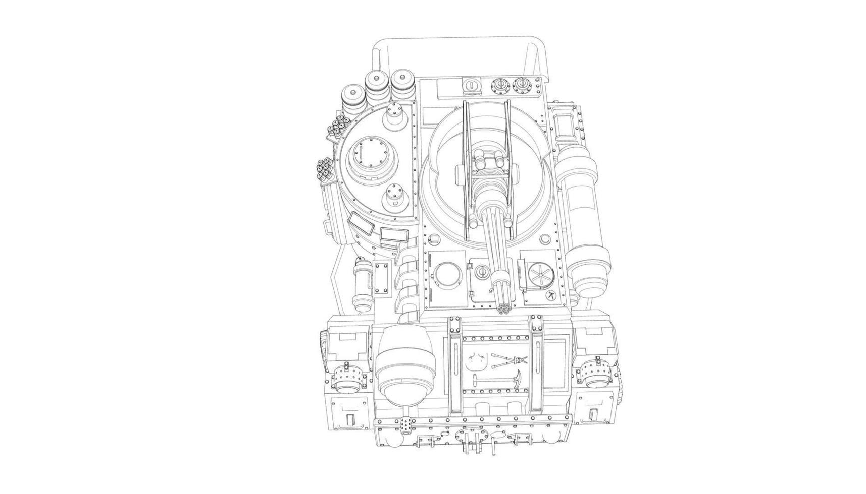 line art of military tanks vector