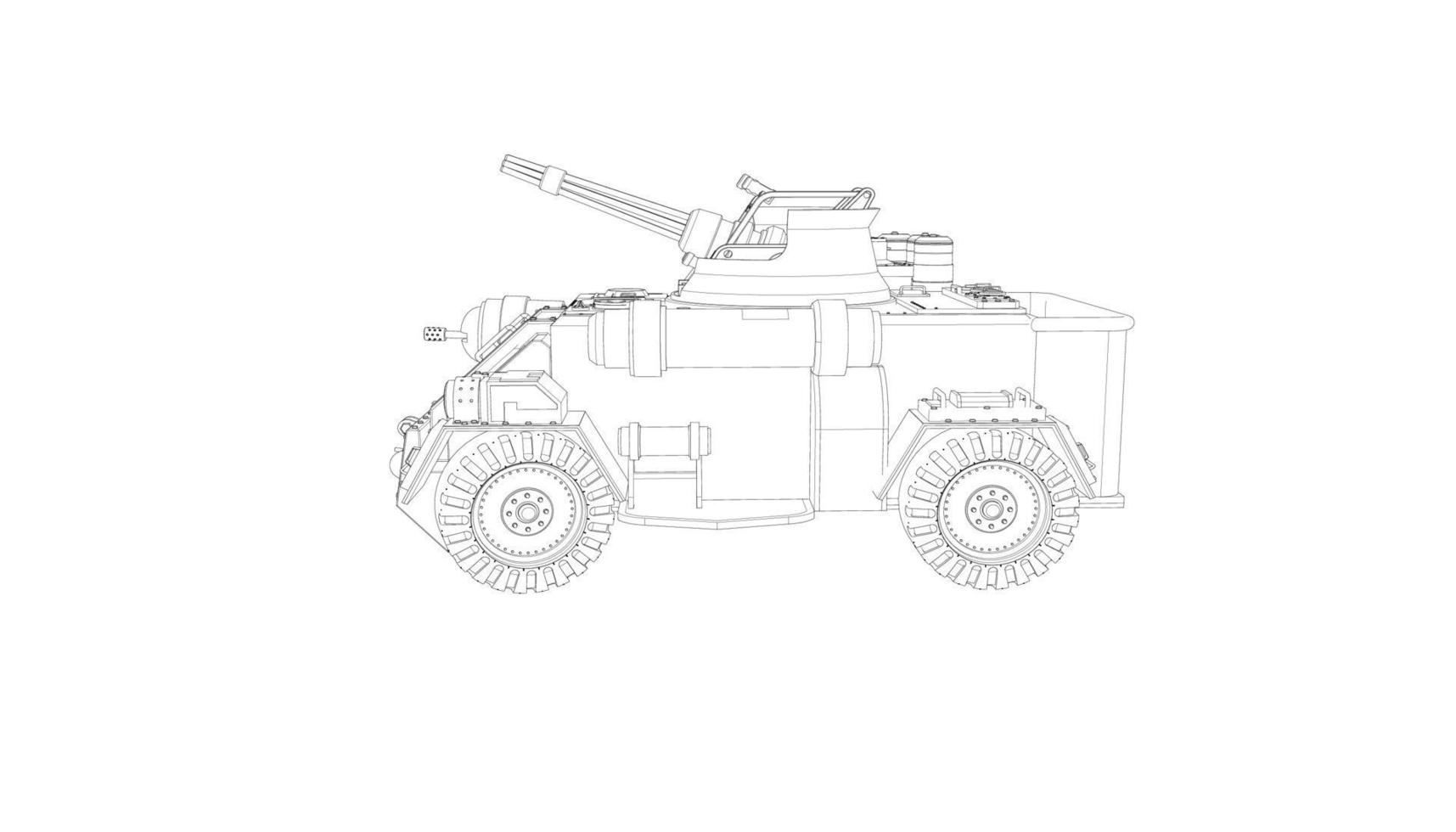 line art of military tanks vector