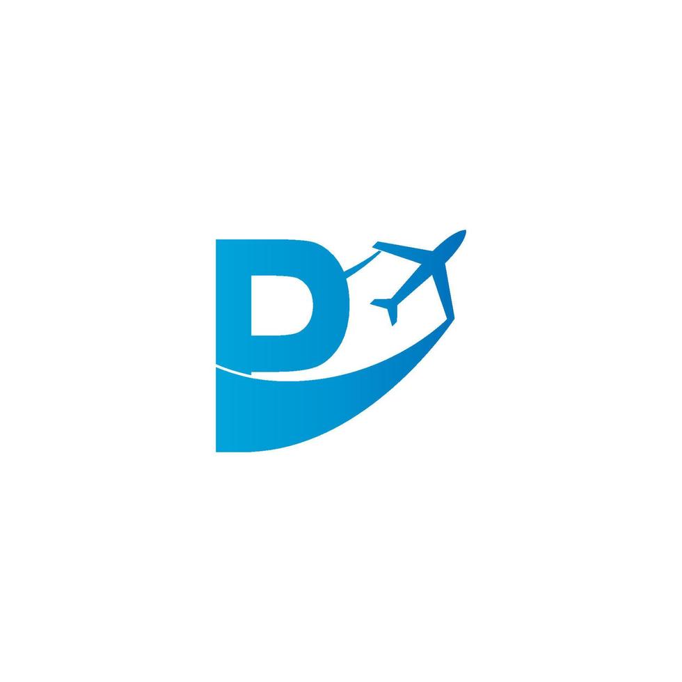 letra p con diseño de icono de logotipo de avión ilustración vectorial vector