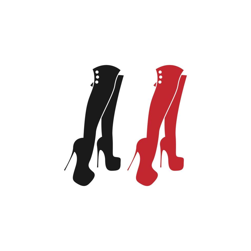 Woman shoe ,High Heel logo icon design vector