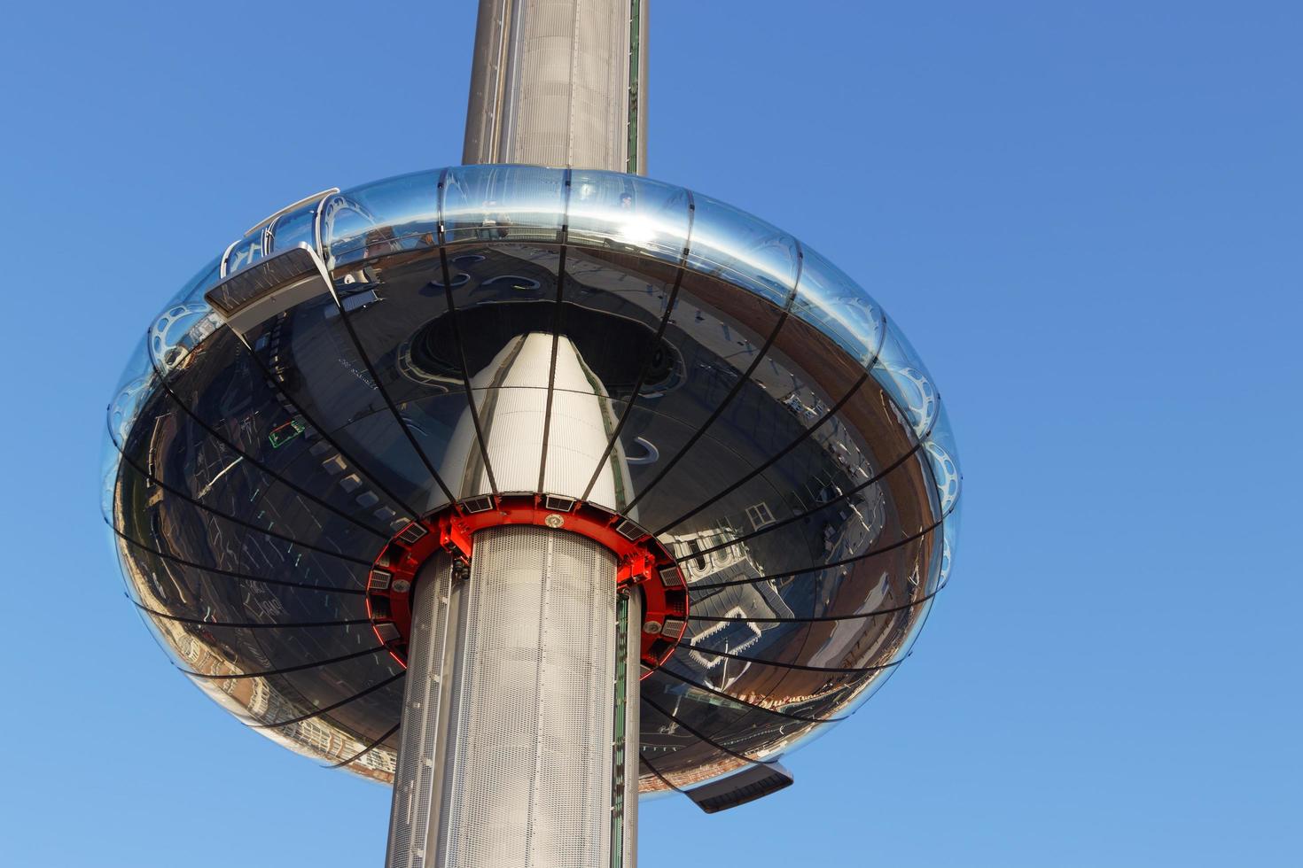 BRIGHTON, EAST SUSSEX, UK, 2018. View of i360 in Brighton East Sussex on January 26, 2018. Unidentified people. photo