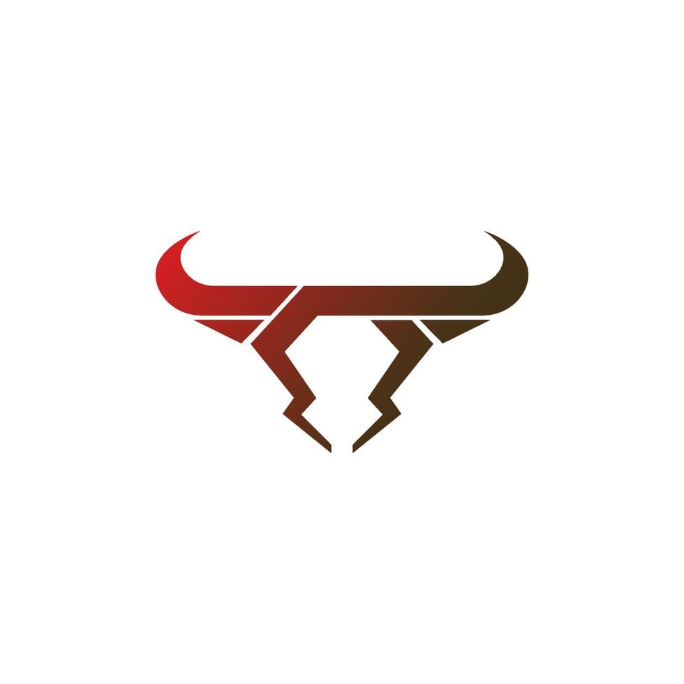 Bull icon logo, buffalo head icon logo design vector