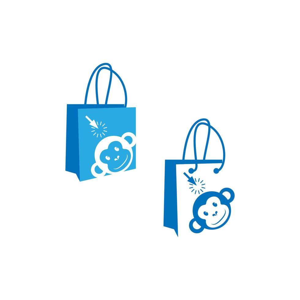 Monkey shop bag logo icon design illustration vector
