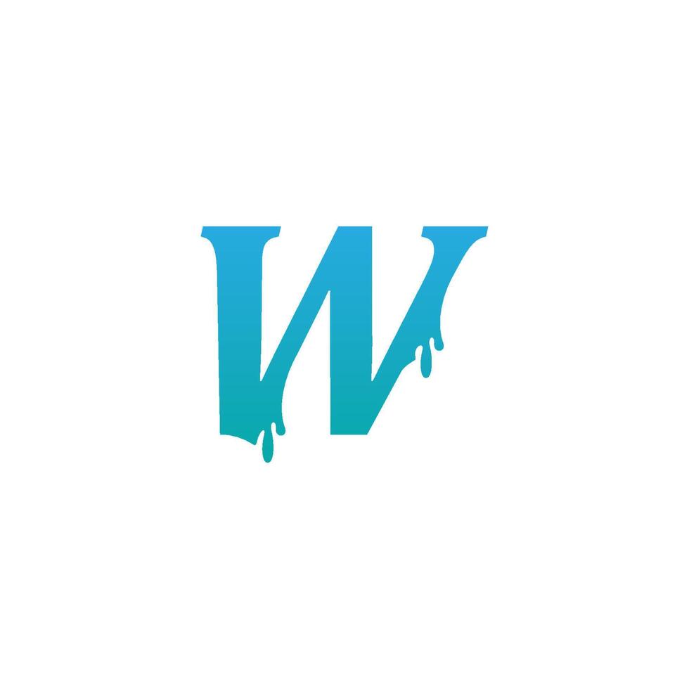 Melting Letter W icon logo design template vector