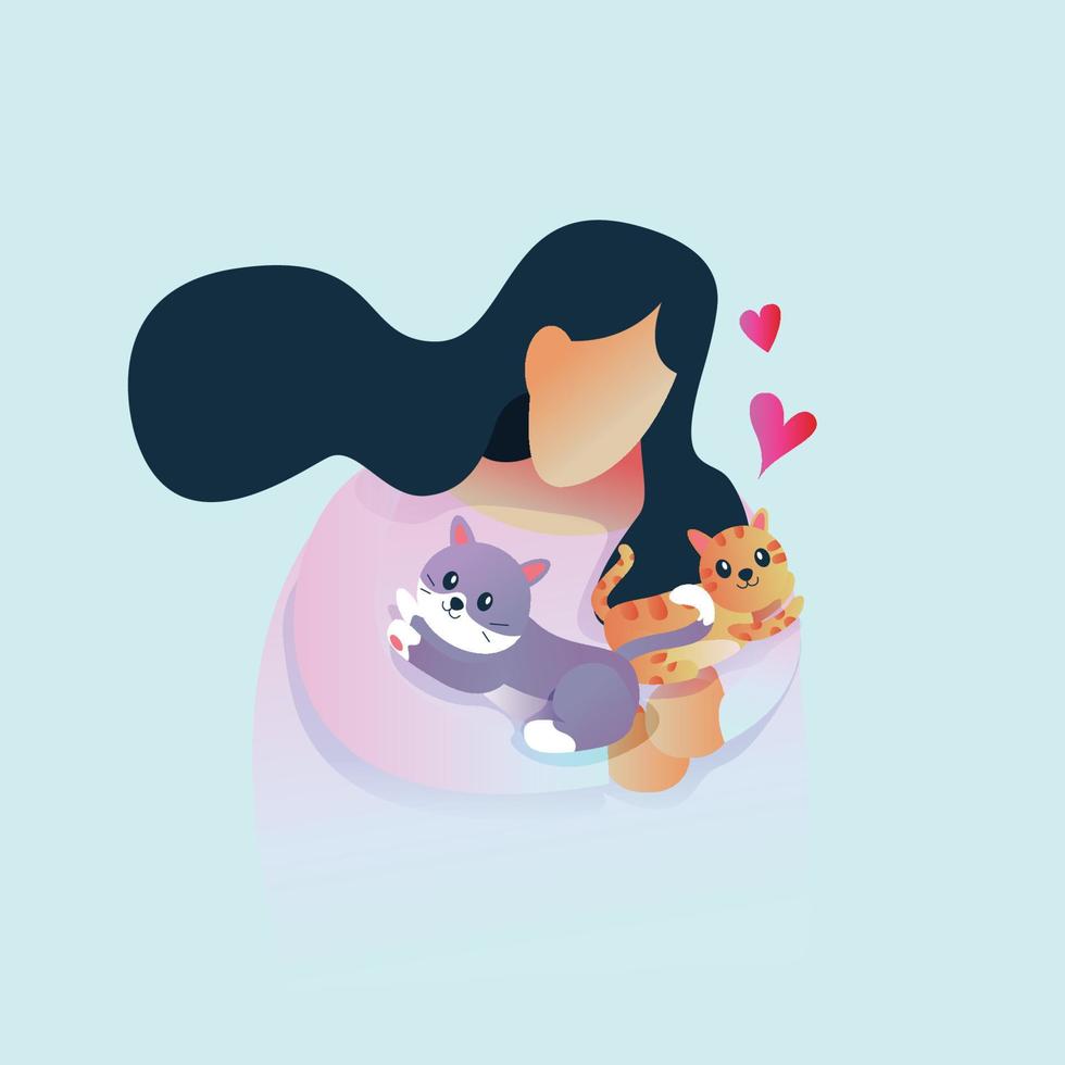 I love my cat vector